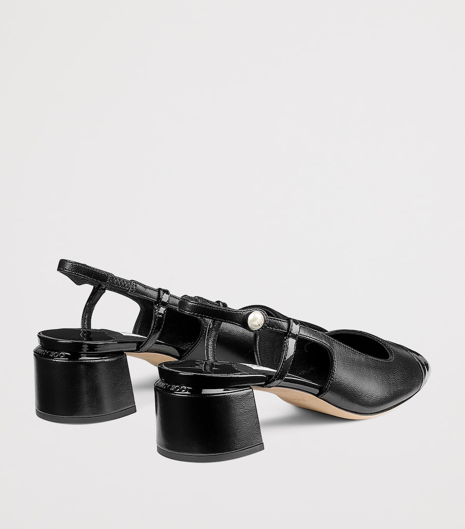 Elisa 45 Leather Slingback Pumps BLACK/BLACK Image 4