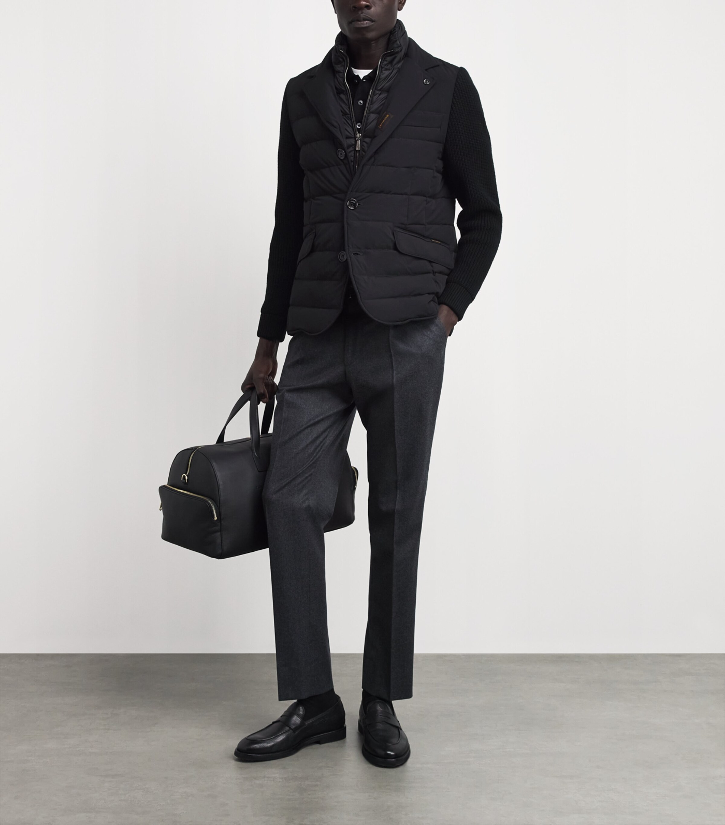 Moorer Mens Hybrid Rogers Jacket Nero Image 2