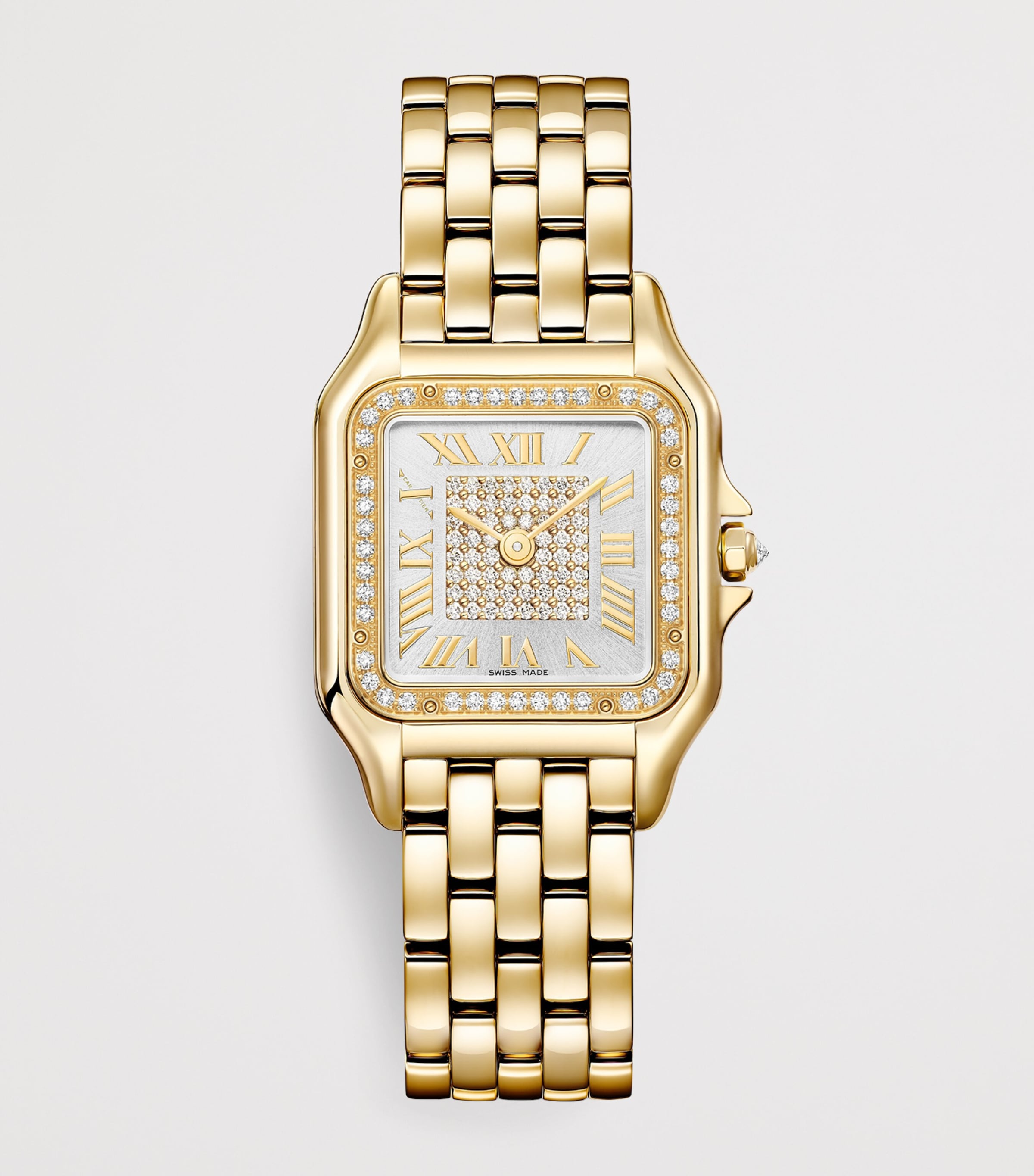 Cartier Medium Yellow Gold and Diamond Panthère de Cartier Watch 27mm Silvered Image 3