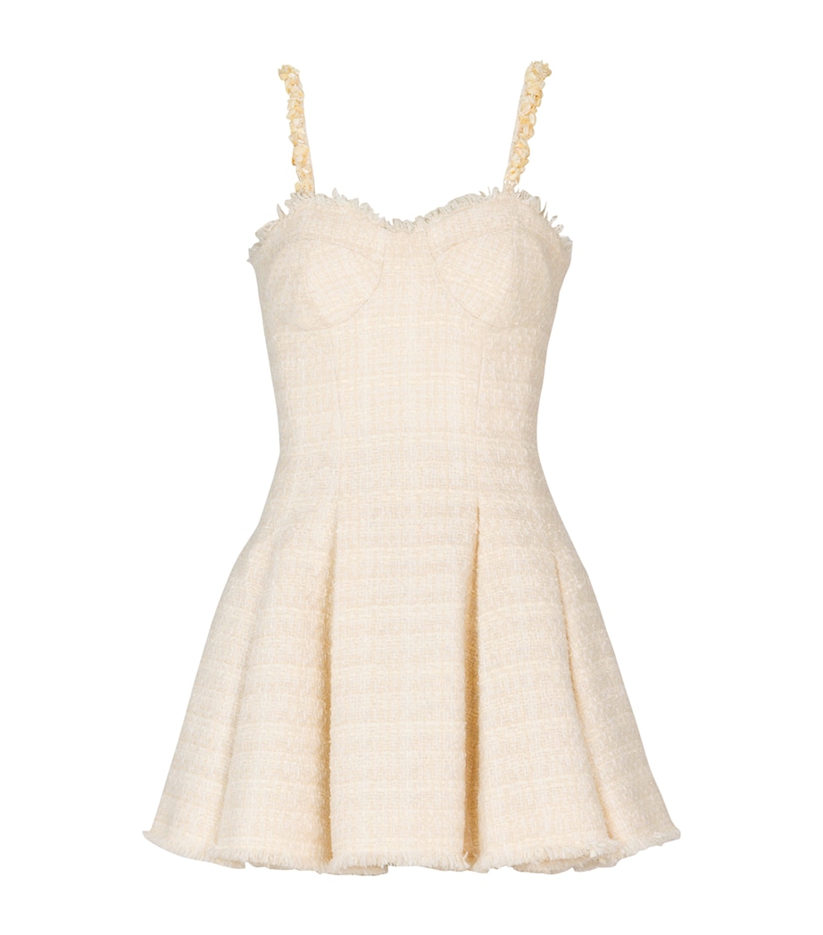 Balmain White Tweed Shell-Trim Mini Dress | Harrods HK Balmain White Tweed Shell-Trim Mini Dress | Harrods HK