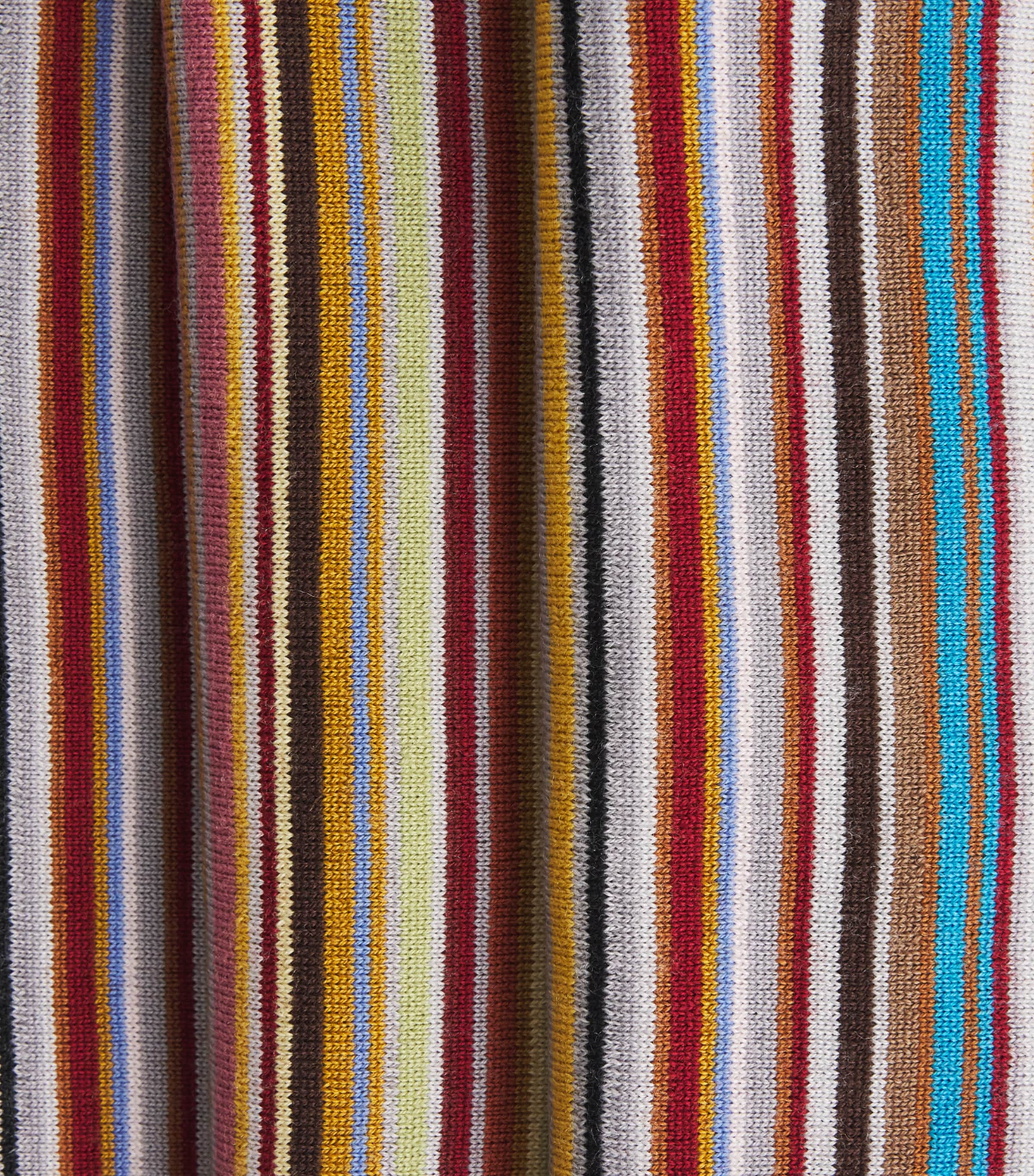 Virgin Wool Signature Stripe Scarf MULTICOLOUR Image 4