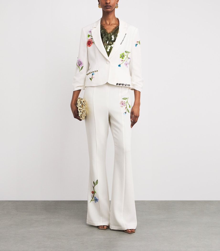 Cinq A Sept Womens Floral Vine Le Petit Khloe Blazer Ivory / Multi Image 2