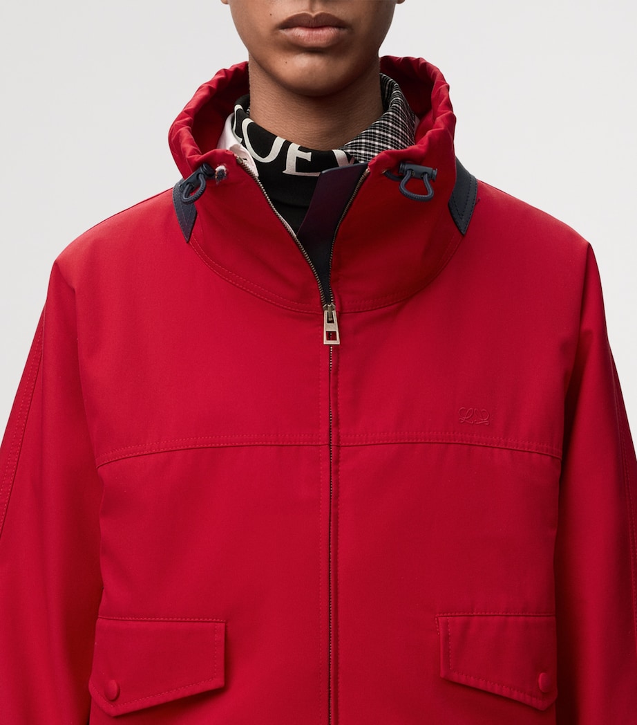 LOEWE Womens Cotton-Silk Bomber Jacket Red Image 5