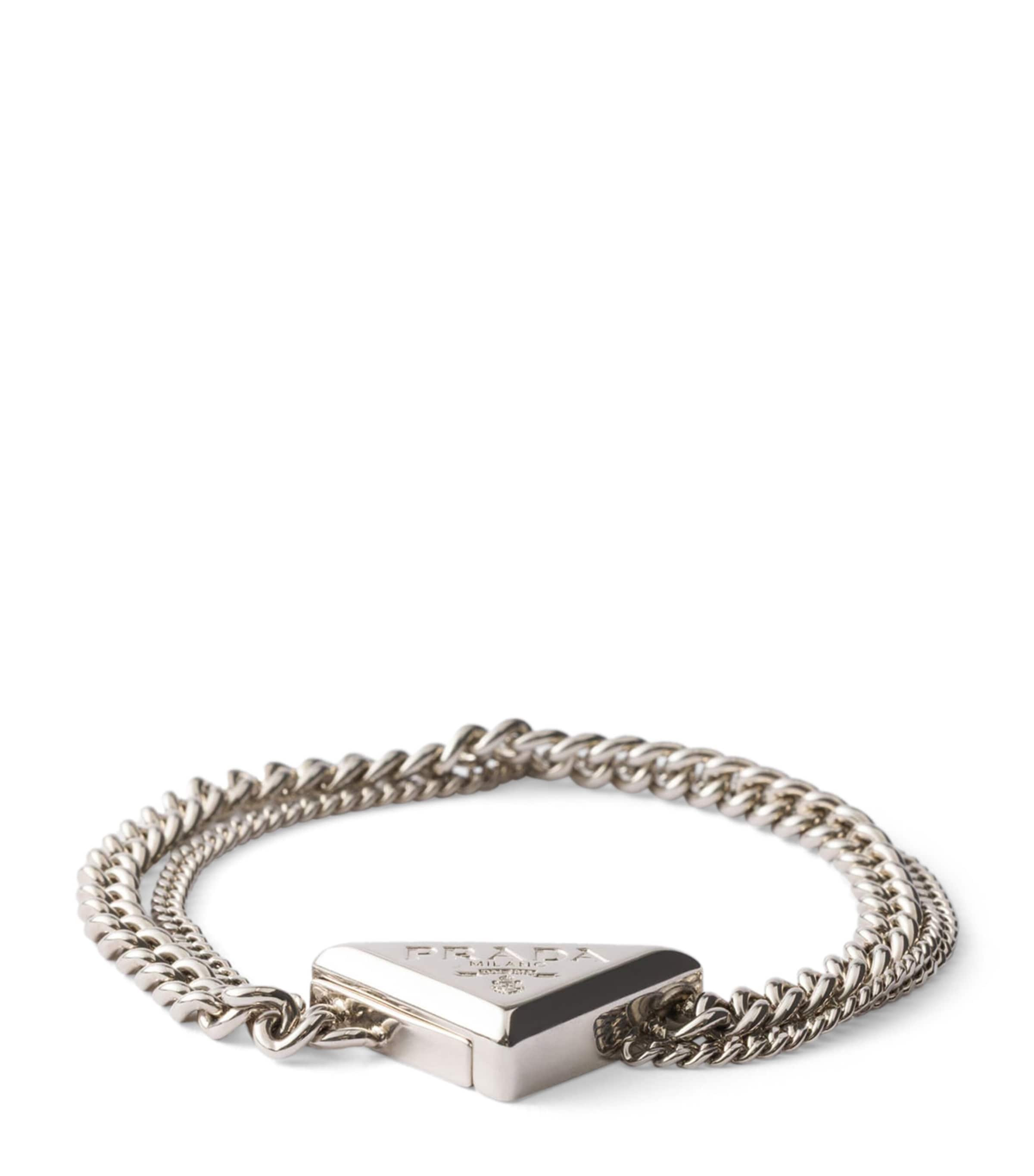 Prada Brass Triangle Bracelet Gold/silver Image 1