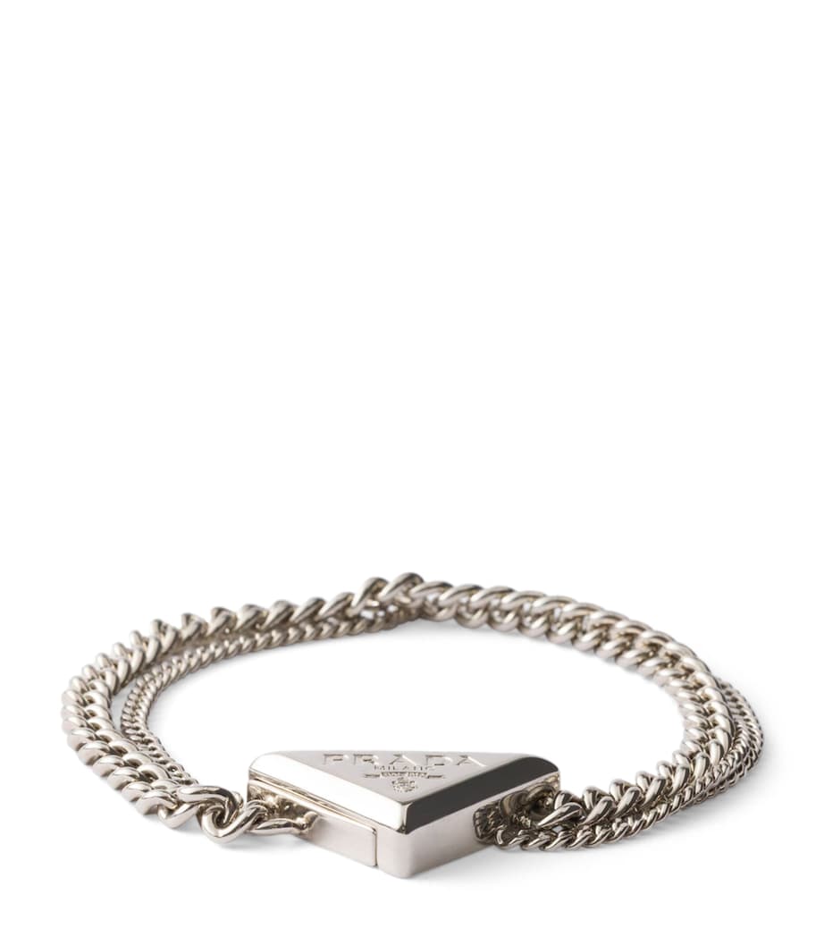 Prada Brass Triangle Bracelet Gold/silver Image 1