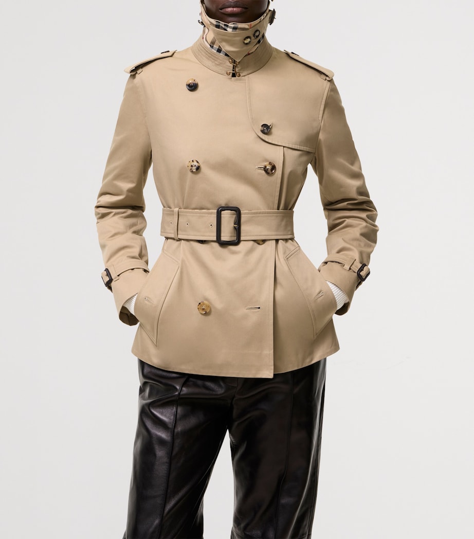 Burberry Womens Gabardine Lakefield Trench Jacket Honey Image 4