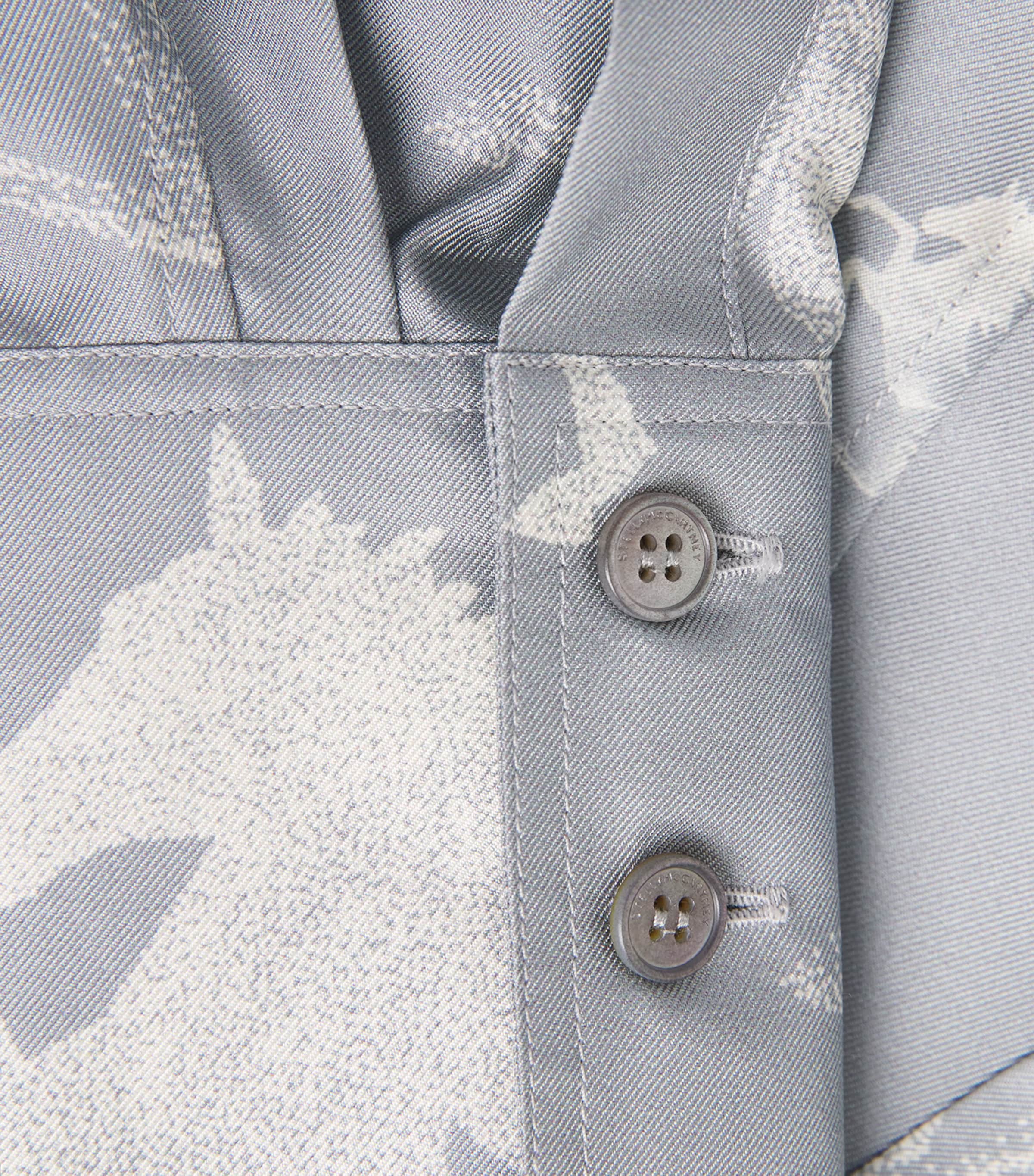 Stella McCartney Womens Silk Unicorn Shirt Blue/cream Image 6