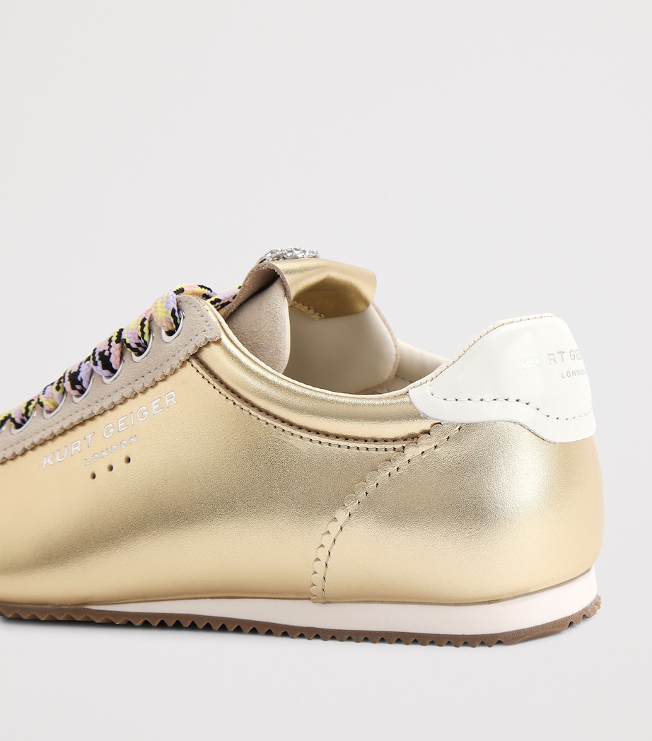 Metallic Leather Islington Low-Top Sneakers GOLD COMB Image 2