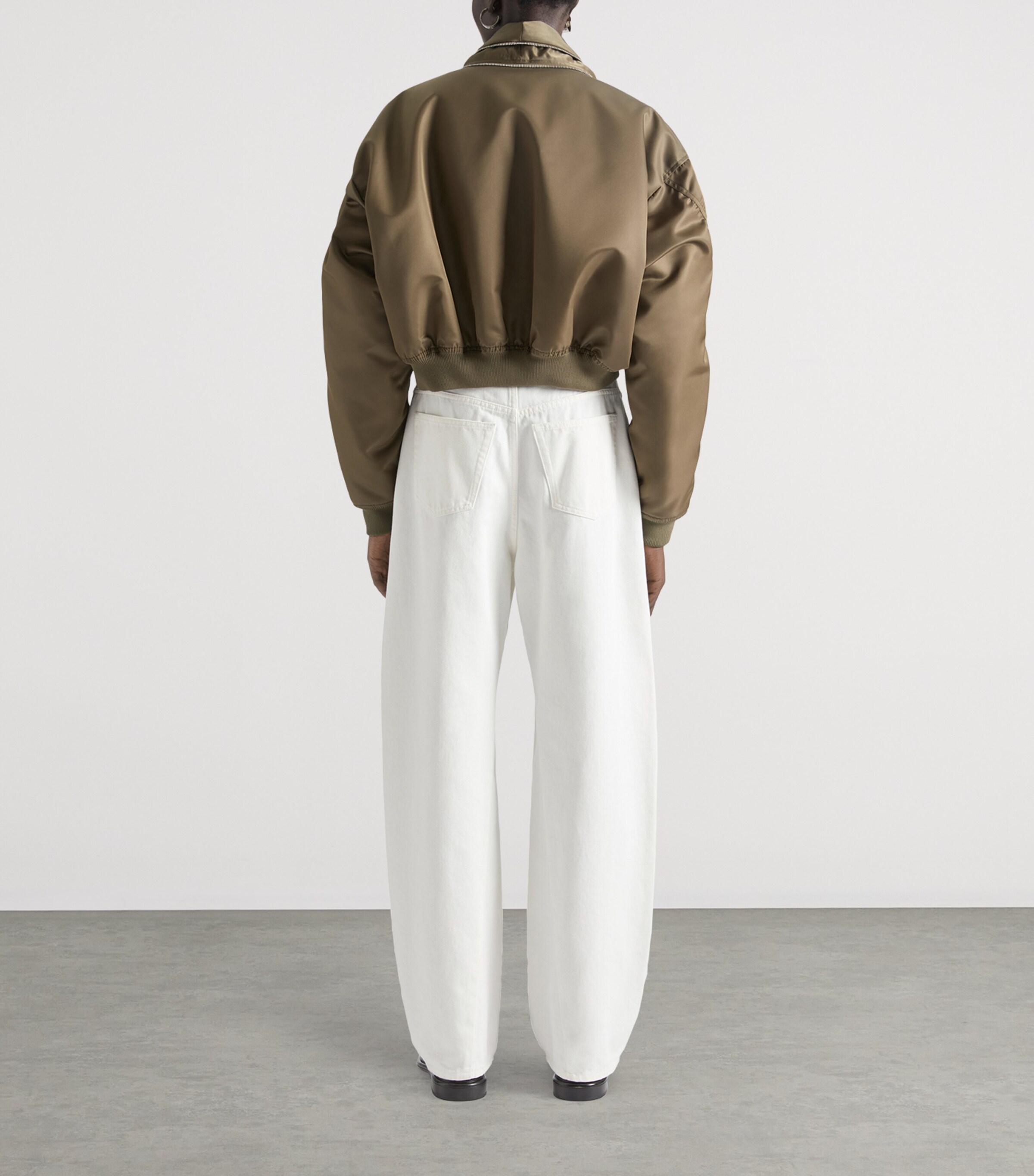 Shawl-Collar Bomber Jacket KHAKI Image 3