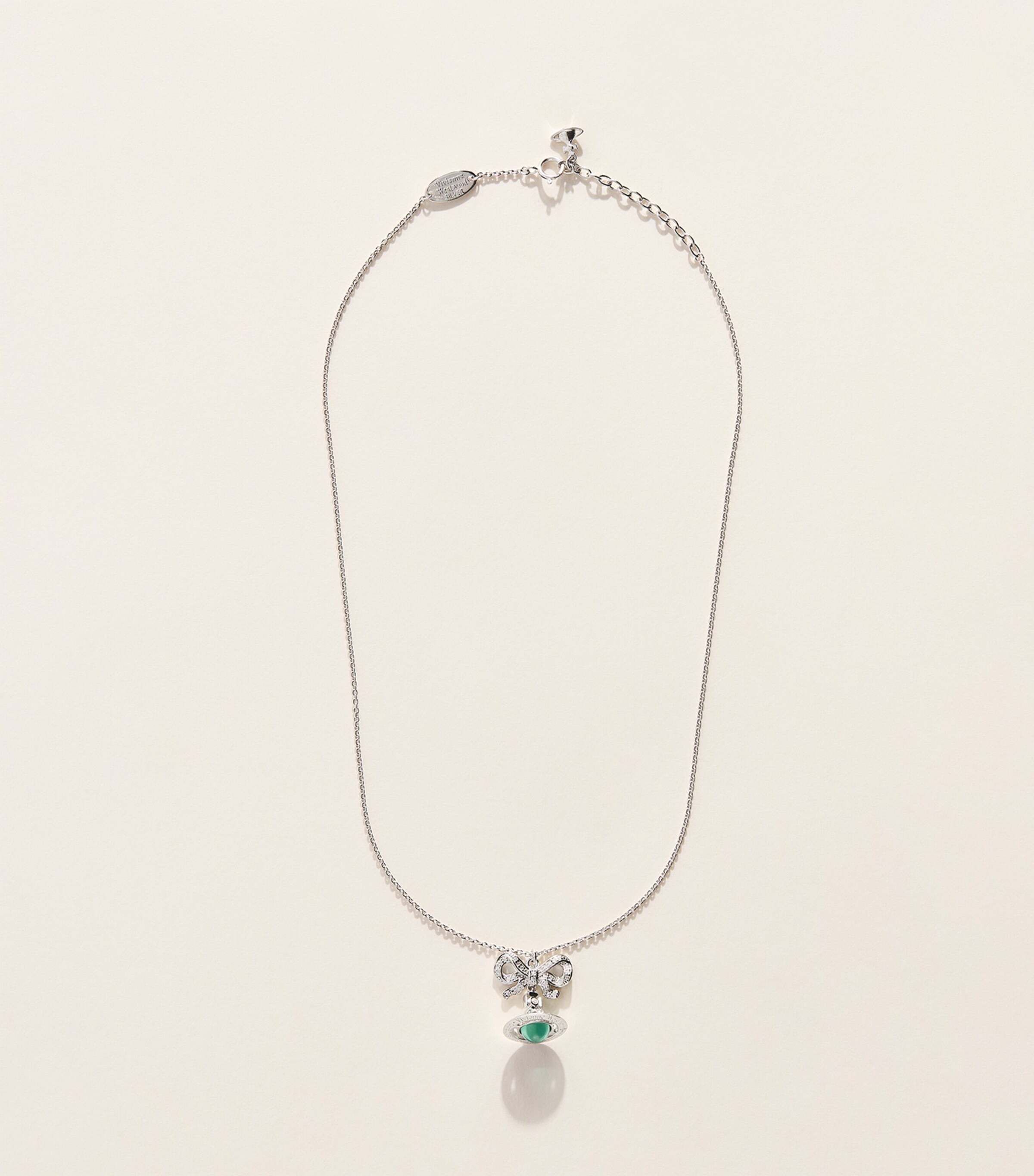 Vivienne Westwood Octavie Pendant Necklace Platinum/whit,tqs Cz Image 3