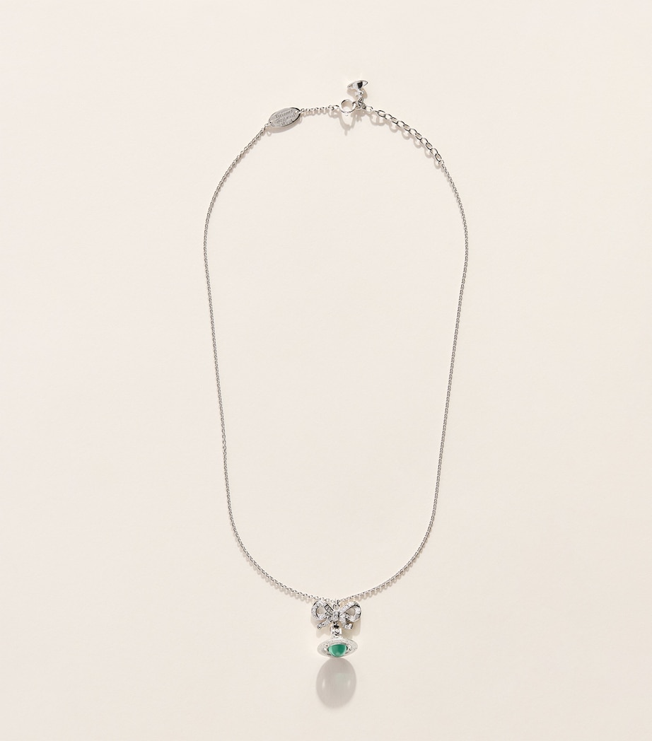 Vivienne Westwood Octavie Pendant Necklace Platinum/whit,tqs Cz Image 3