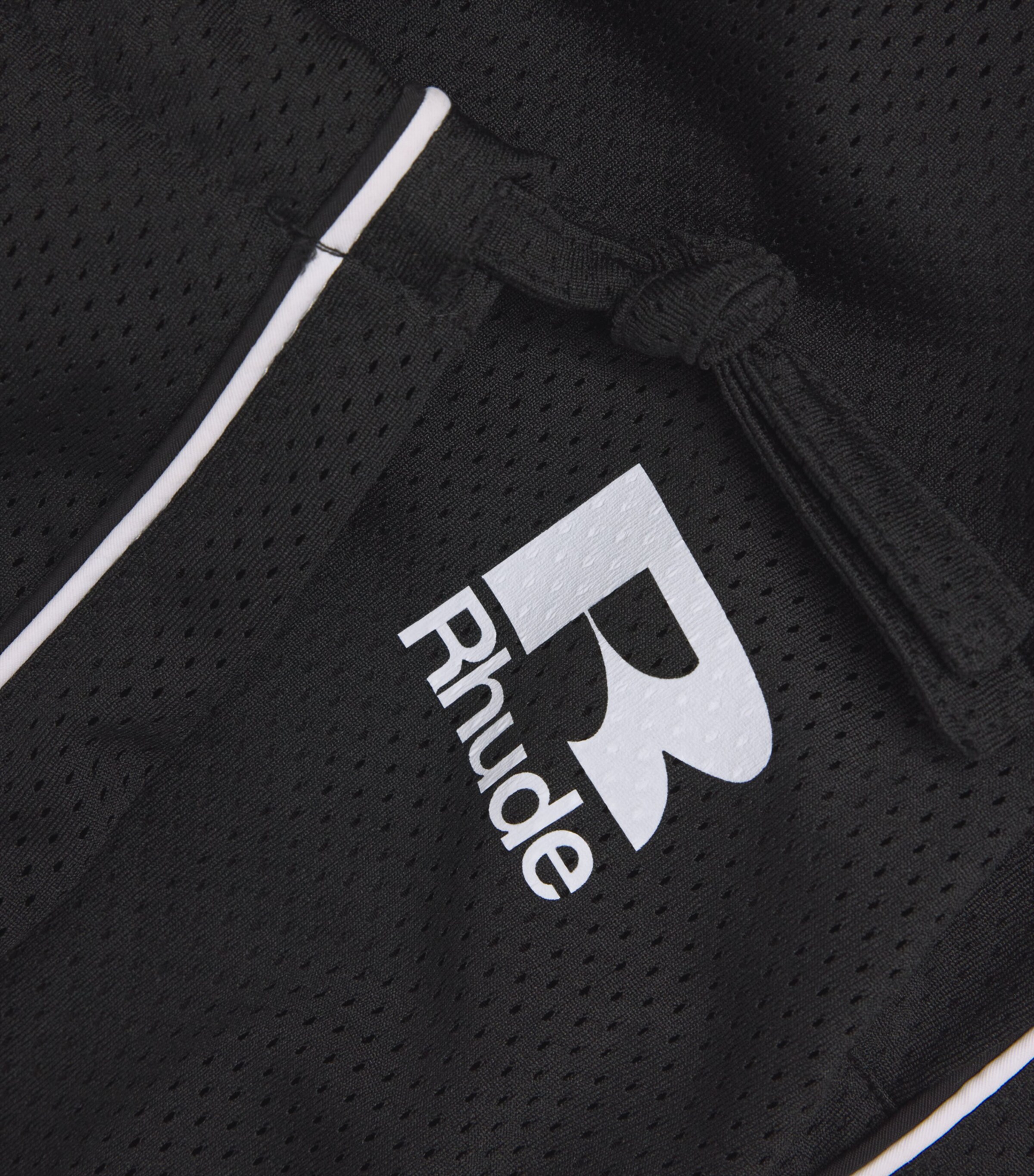 Rhude Mens Logo Piping Track Sweatpants Black/white Image 6