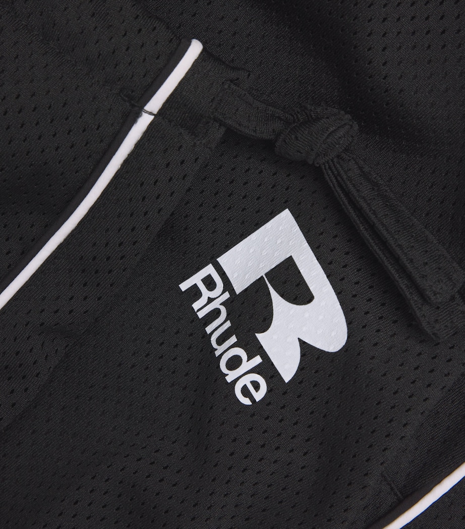 Rhude Mens Logo Piping Track Sweatpants Black/white Image 6