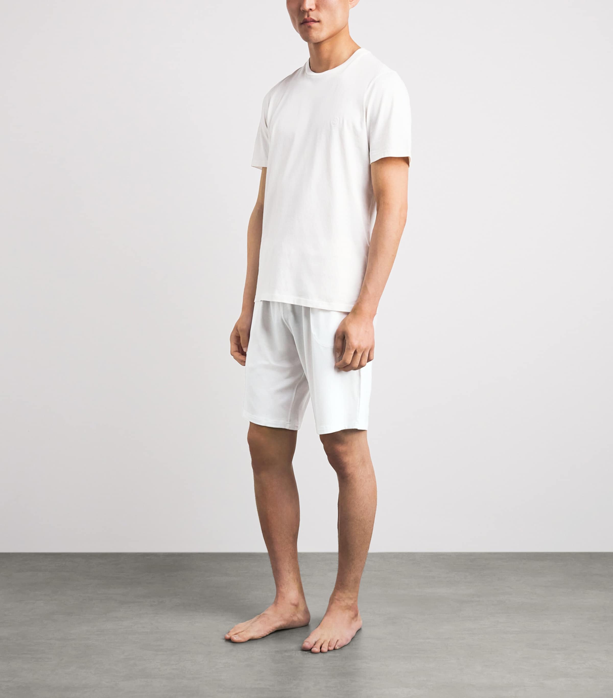 Derek Rose Mens Micromodal Basel Sweatshorts Whi Image 2