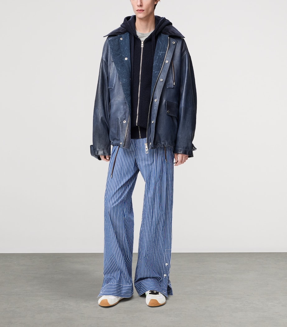 Wool-Blend Terry Anagram Hoodie NAVY BLUE Image 2