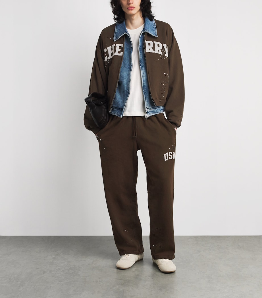 Cherry Los Angeles Mens Cotton Logo Zip-Up Sweater Chocolate Image 2