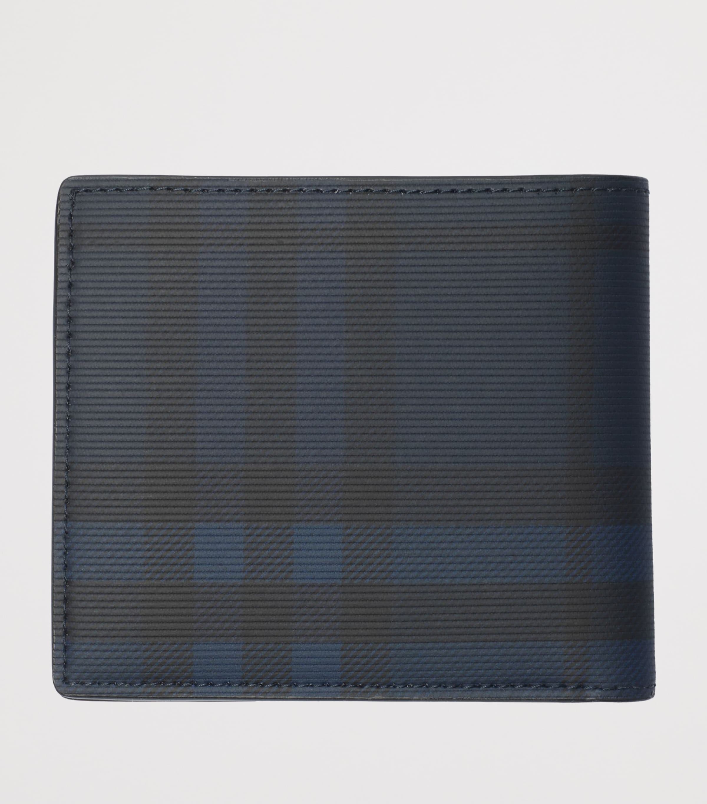 Check Bifold Coin Wallet NAVY Image 2