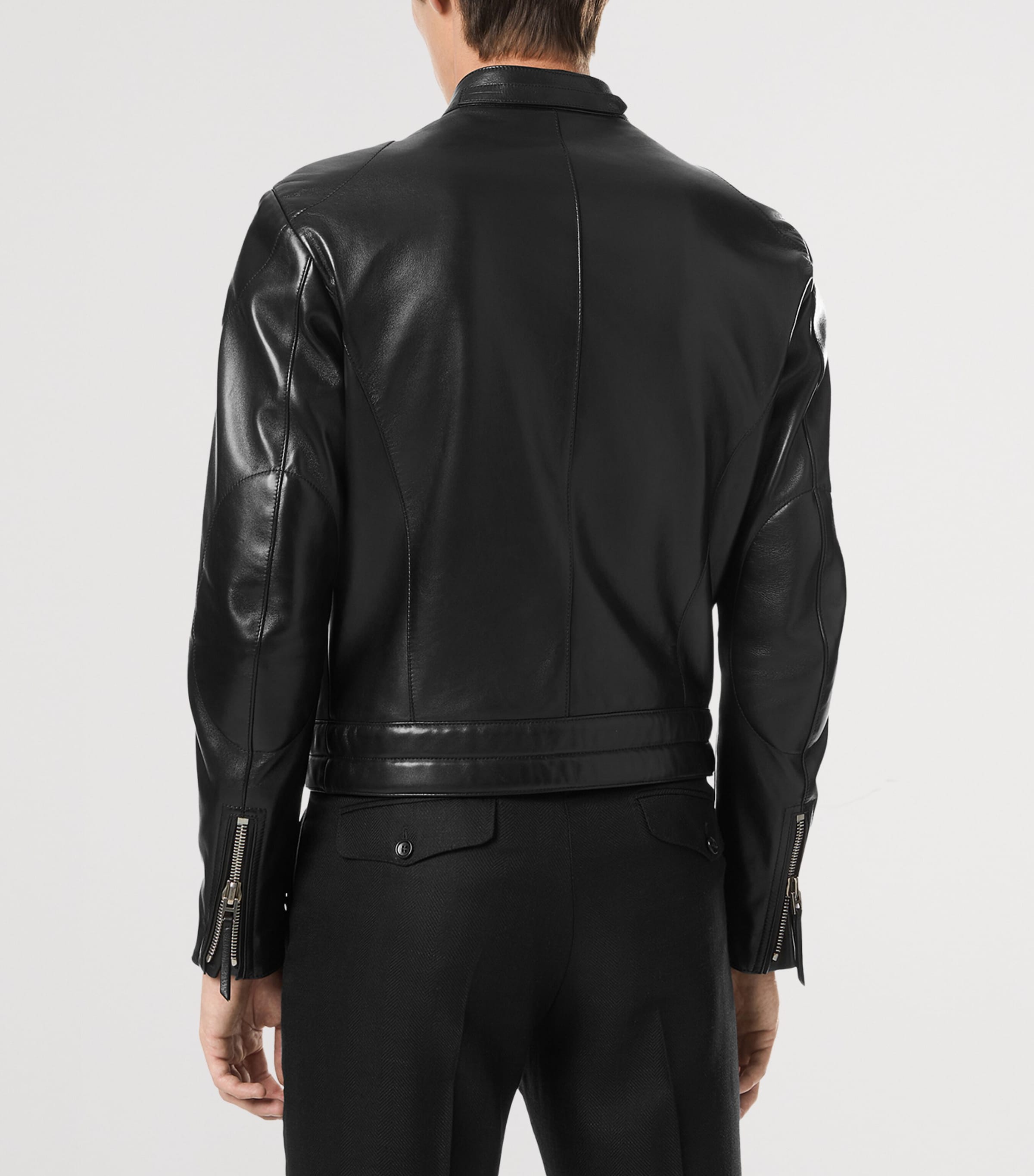 Leather Biker Jacket NAA Image 3