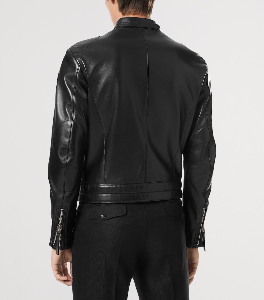 Leather Biker Jacket NAA Image 3