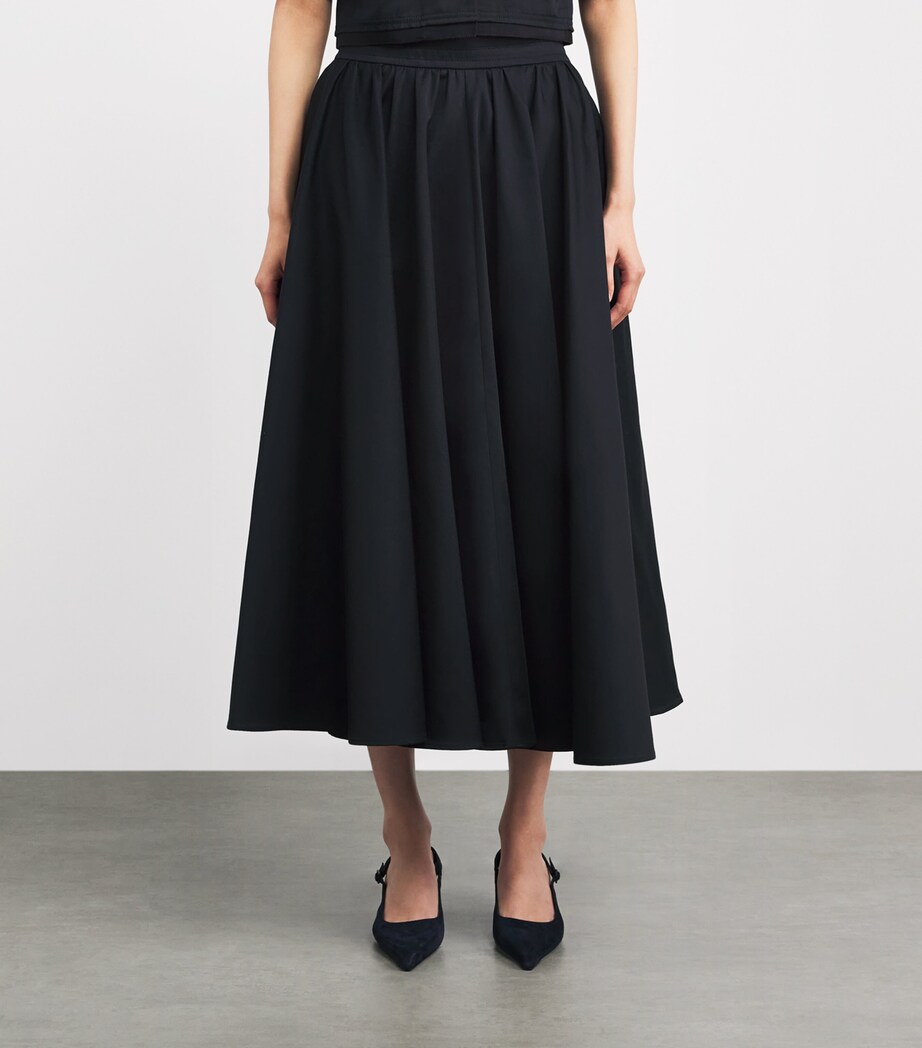 Patou Womens Volume Midi Skirt Night Blue Image 4