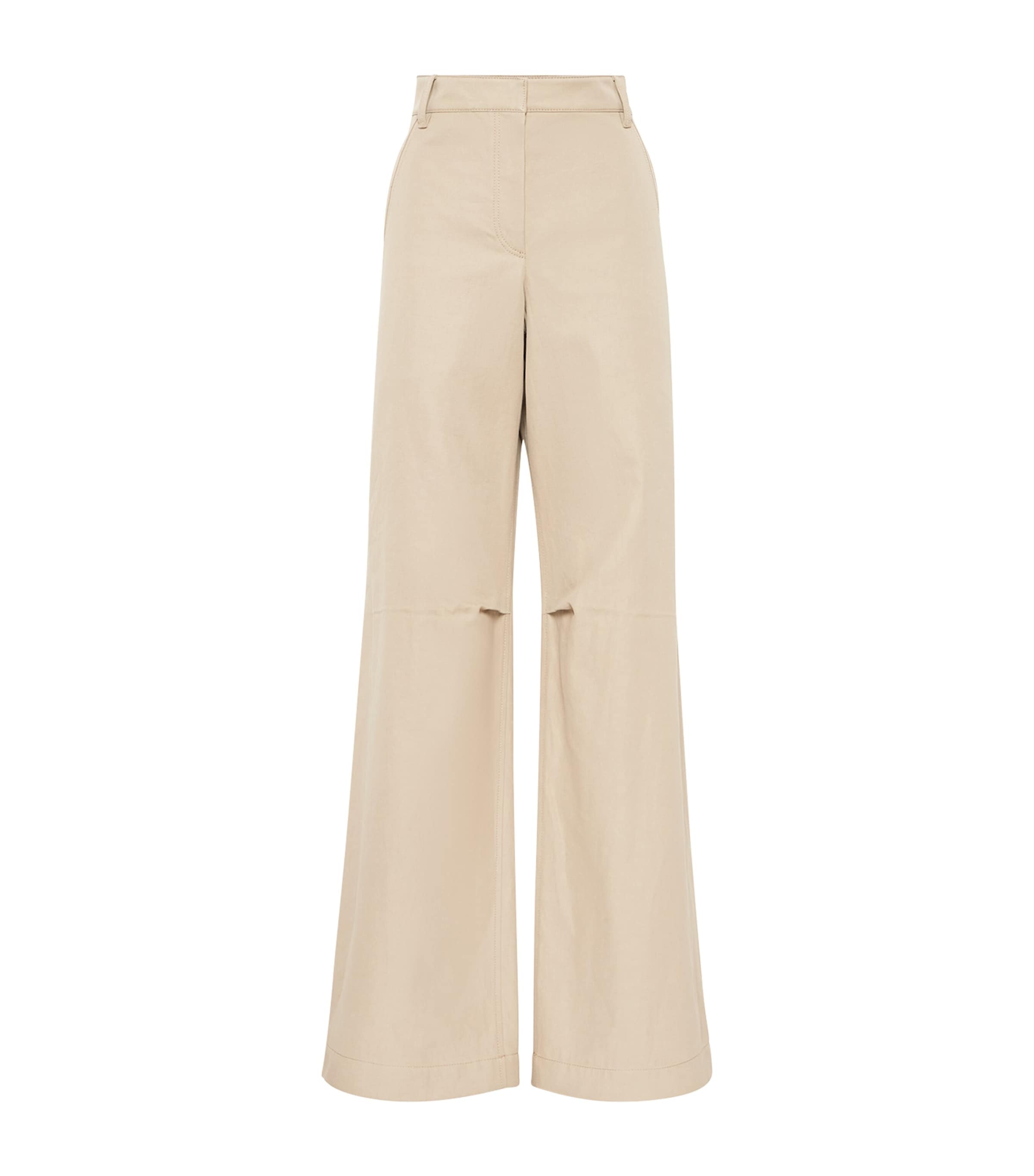 パンツ BRUNELLO CUCINELLI Linen cotton trousers Beige ML145P8833 Linen straight pants in beige - Brunello Cucinelli | Mytheresa