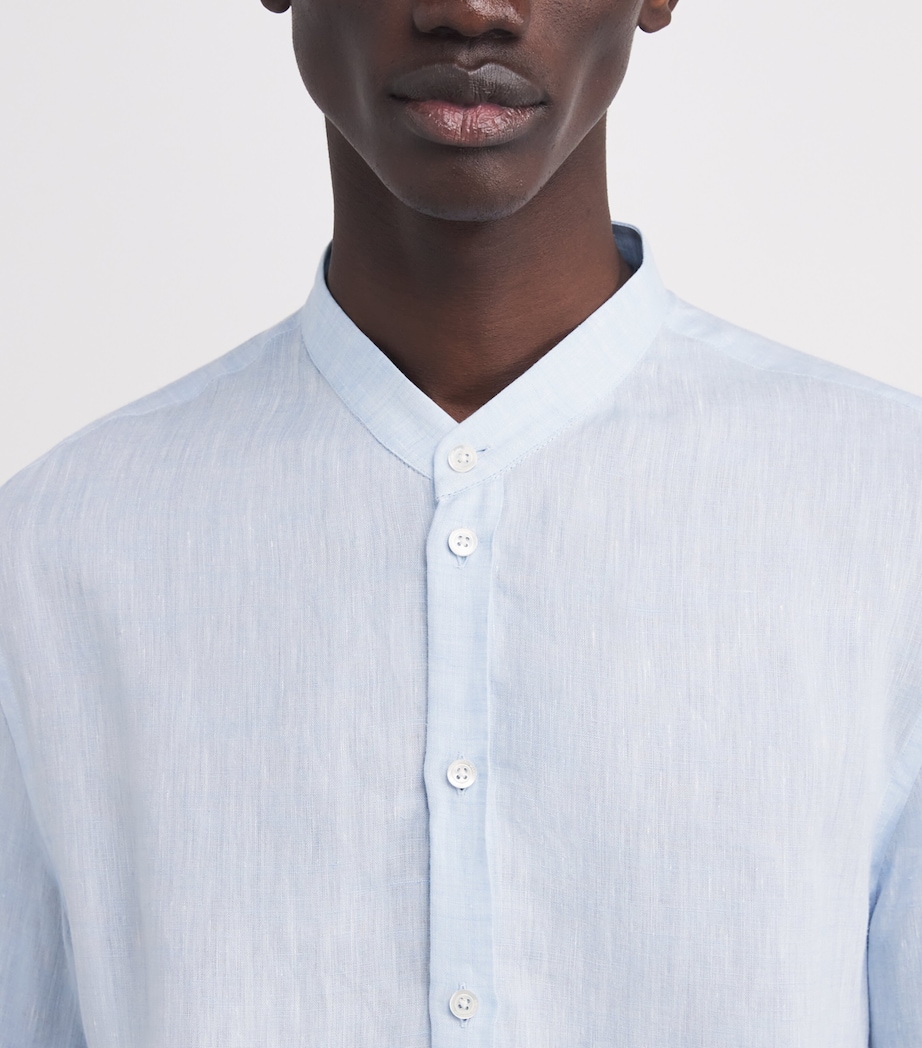 Linen Guru-Collar Shirt 700 Image 6
