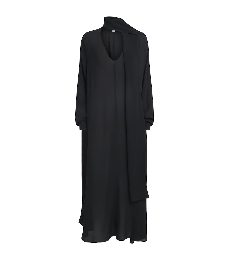 Toteme Womens Scoop-Neck Scarf Maxi Dress Black Image 1