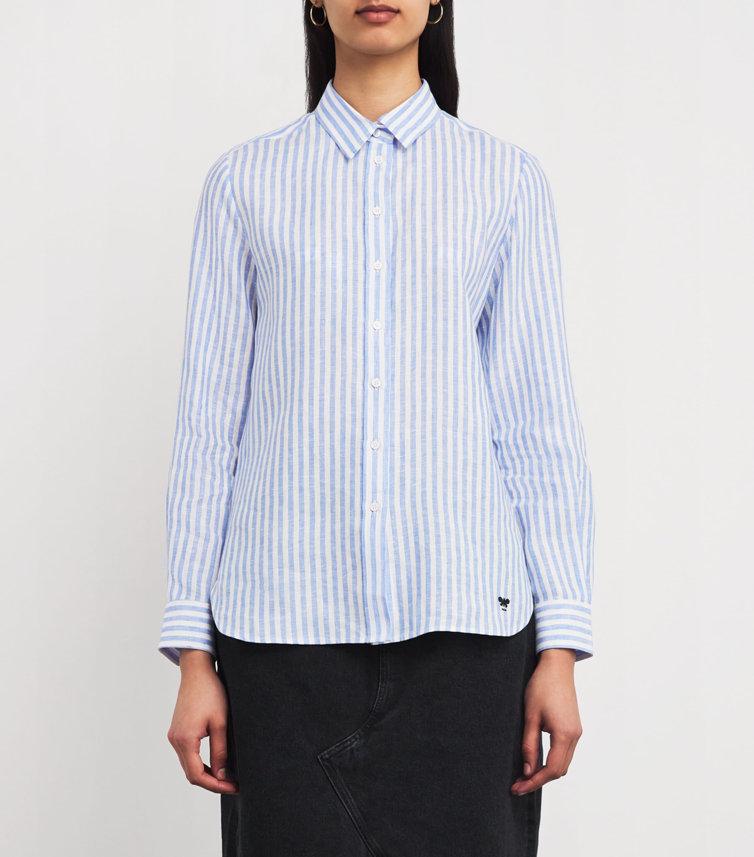 Linen Stripe Shirt LIGHT BLUE Image 3