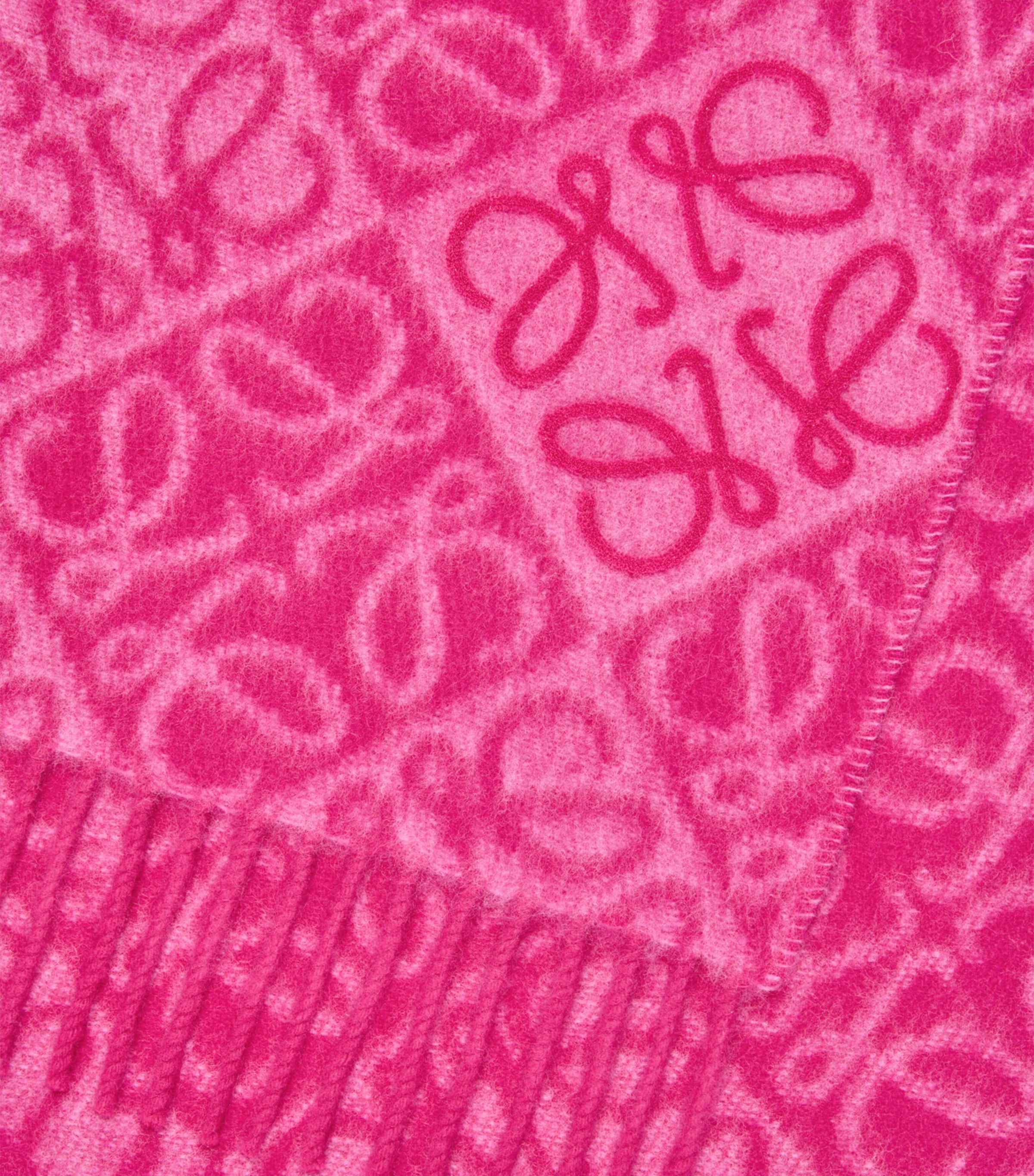 Wool-Cashmere Anagram Scarf FUCHSIA Image 3