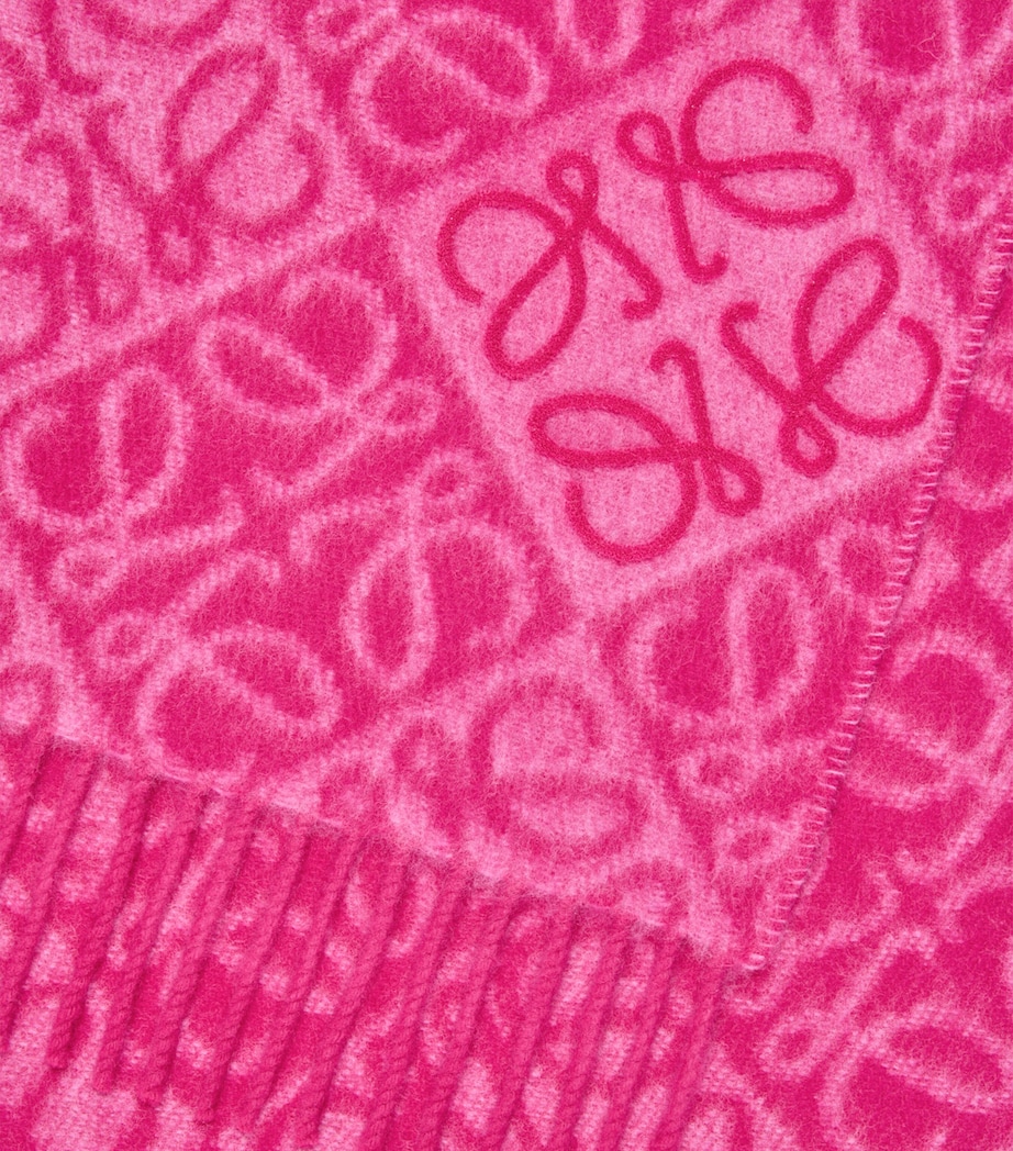 Wool-Cashmere Anagram Scarf FUCHSIA Image 3