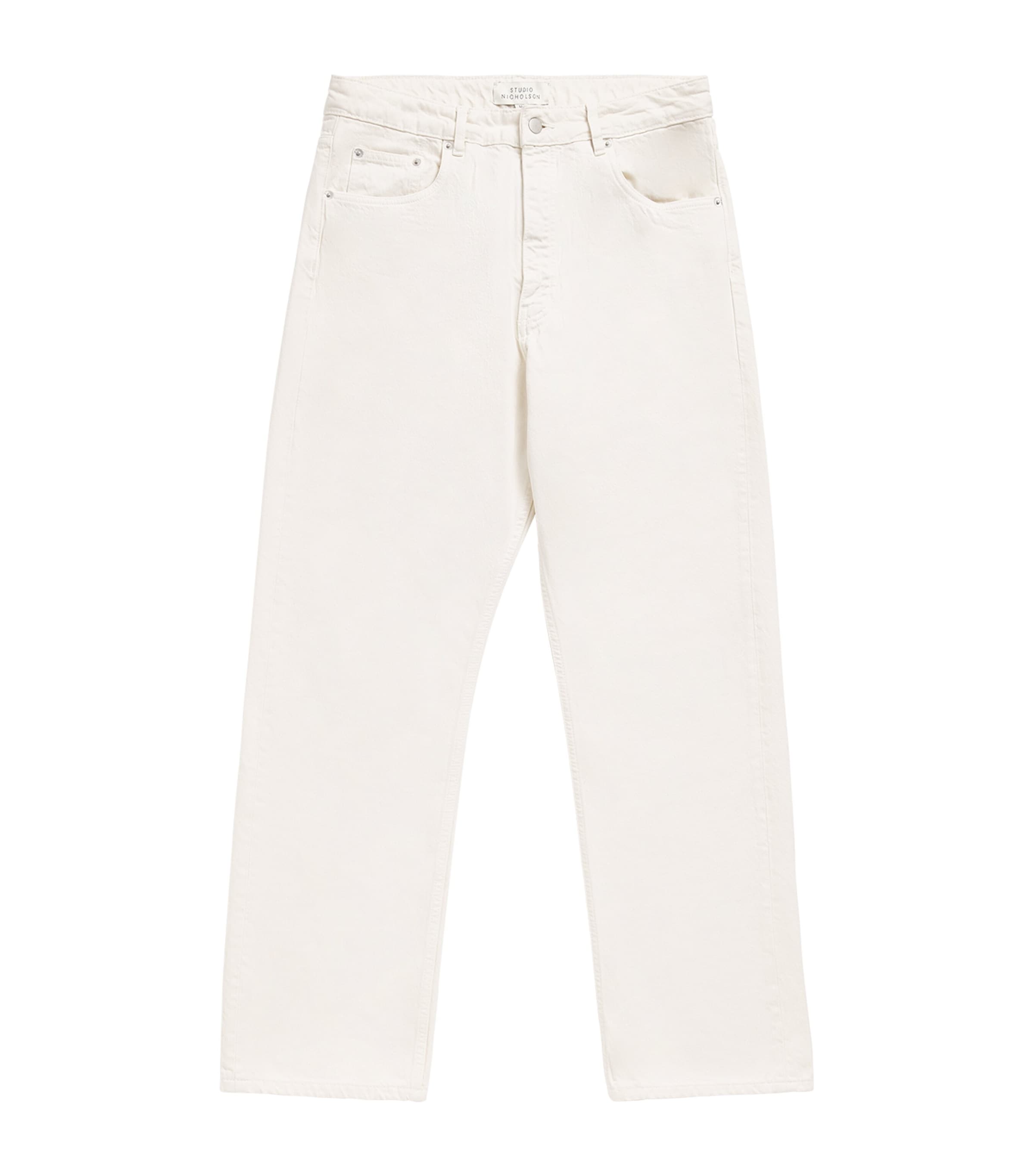 Studio Nicholson Mens Riso Straight Jeans Parchment Image 1