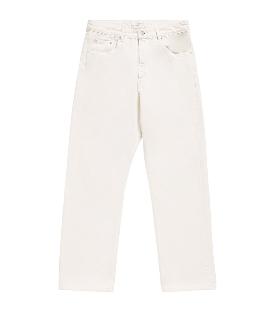 Studio Nicholson Mens Riso Straight Jeans Parchment Image 1