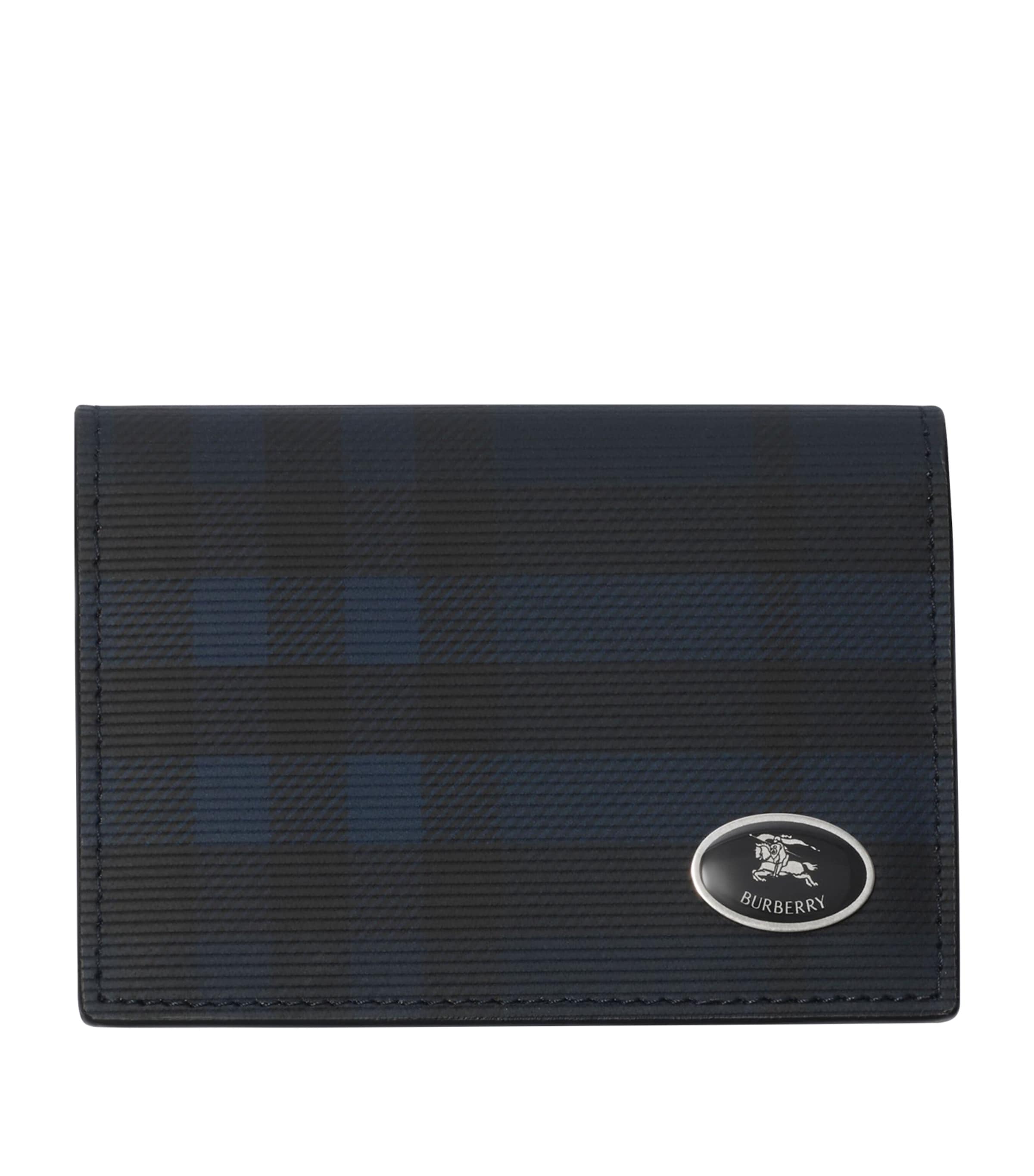 Check Bifold Card Holder NAVY Image 1