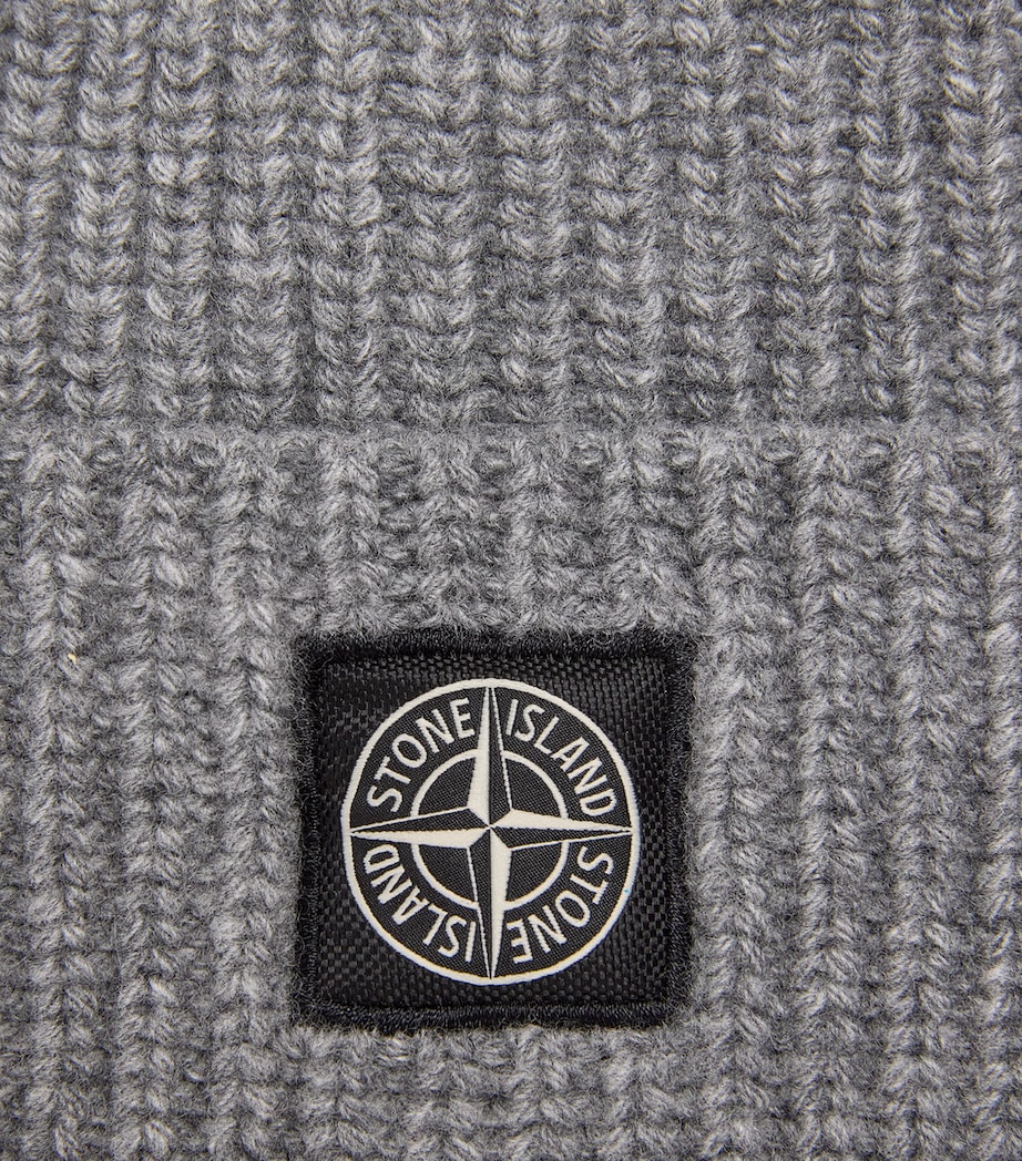 Virgin Wool Ribbed Beanie V0M6B Image 3