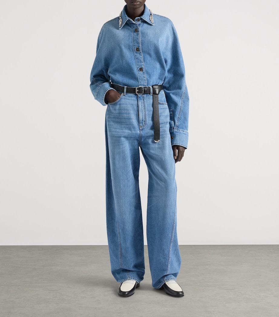 Denim Crystal-Embellished Shirt MEDIUM BLUE Image 2