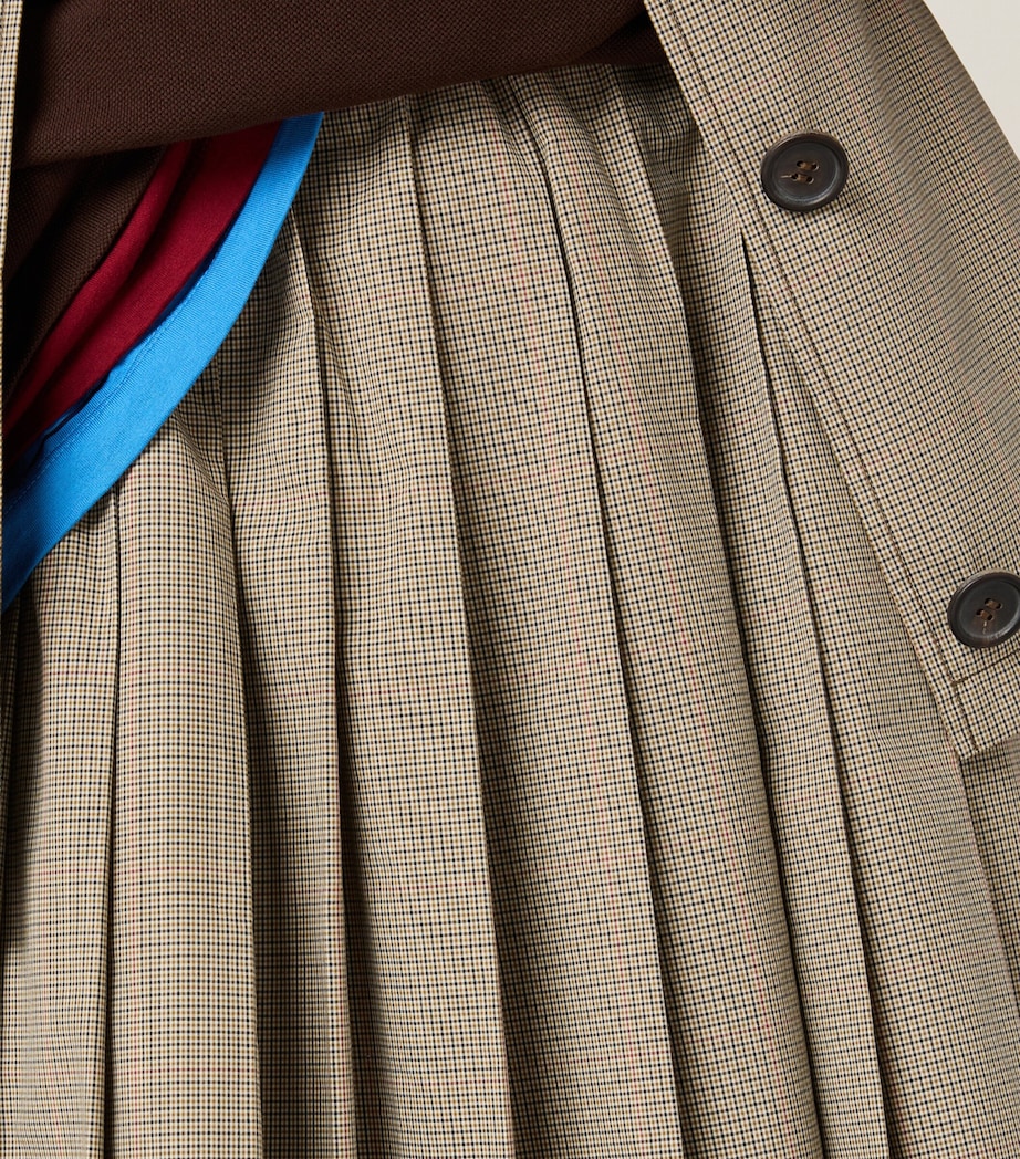 Cotton-Blend Pleated Midi Skirt F0393 Image 4