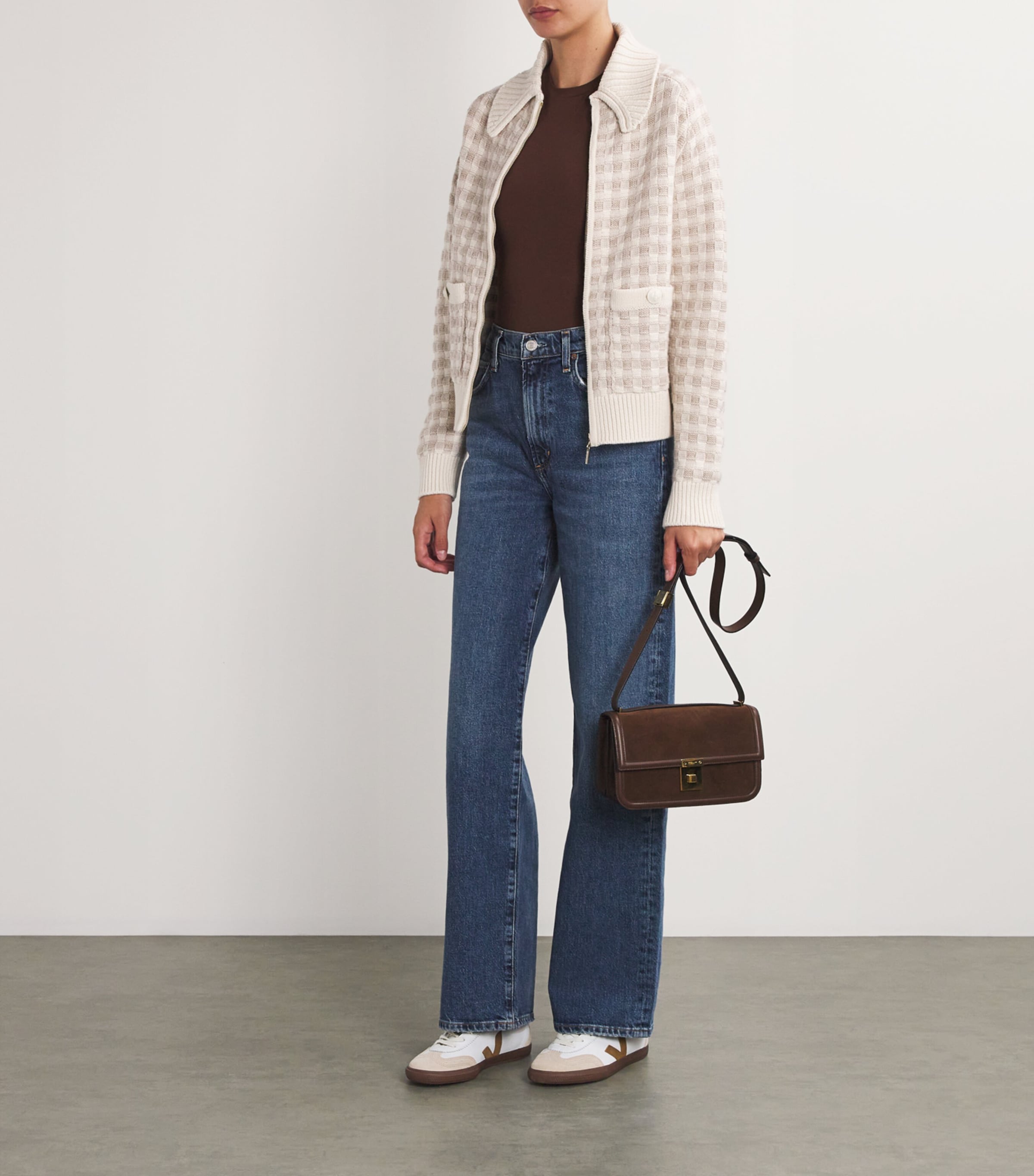 Leather Volley Sneakers TAN COMB Image 5