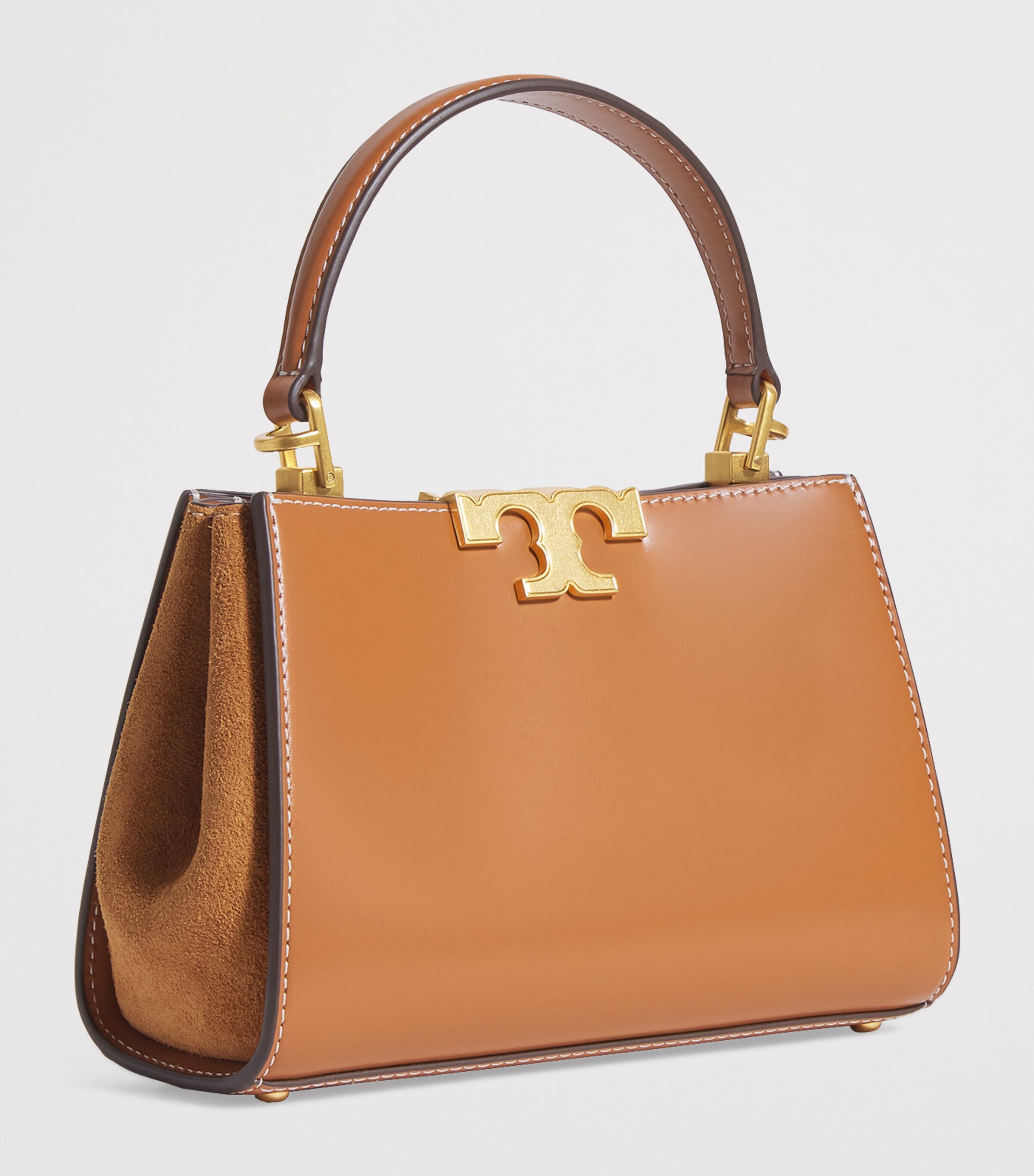 まりりん Tory Burch ハンドバッグ ベージュ ブラウン Tory Burch Orange Mini Leather Eleanor Top-Handle Bag | Harrods US