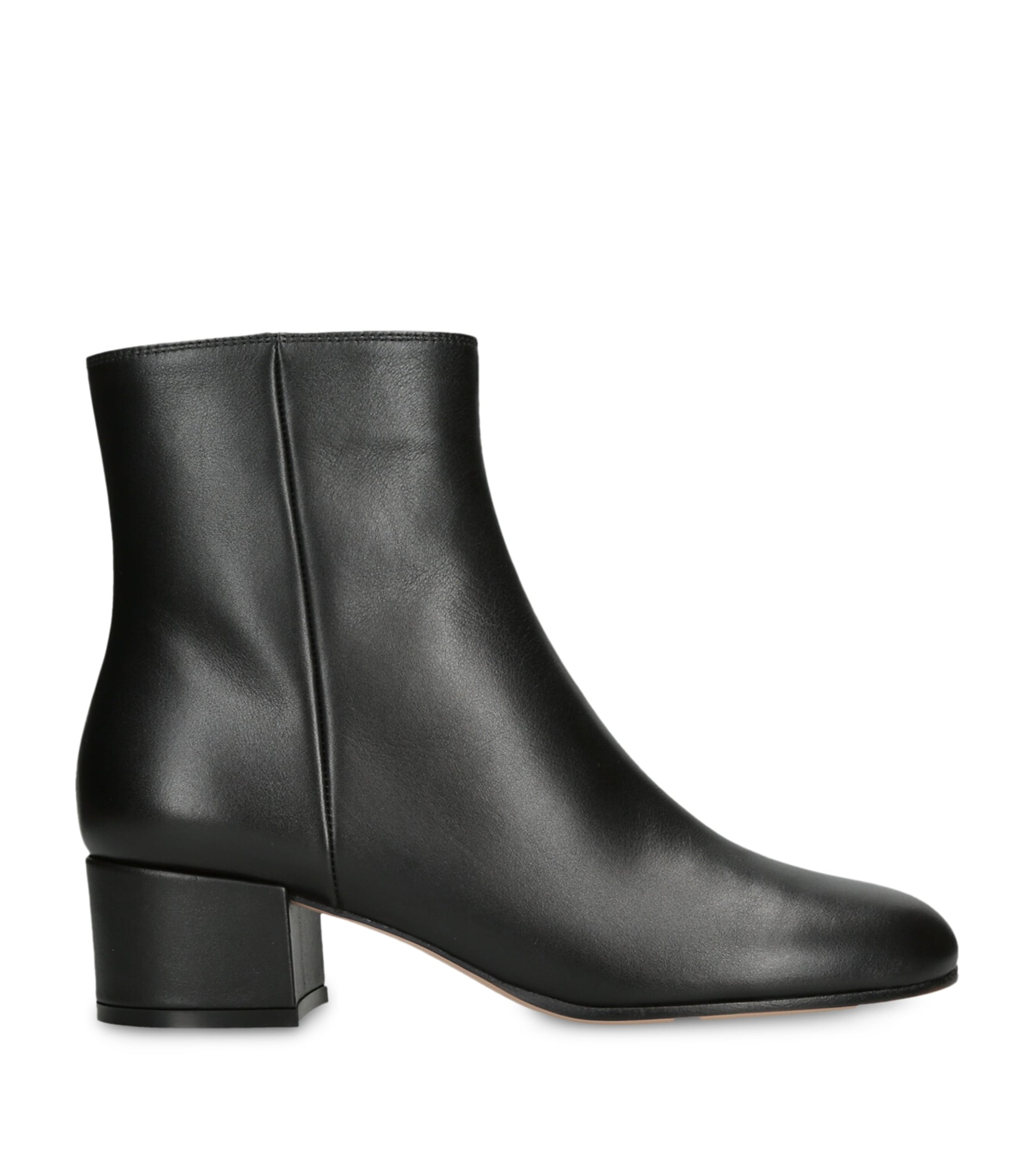 Gianvito Rossi Leather Vitello Glove Ankle Boots 45 Black Image 1