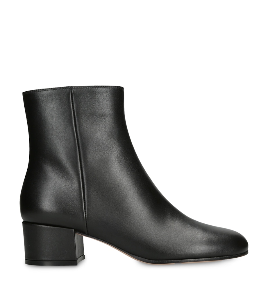 Leather Vitello Glove Ankle Boots 45 BLACK Image 1