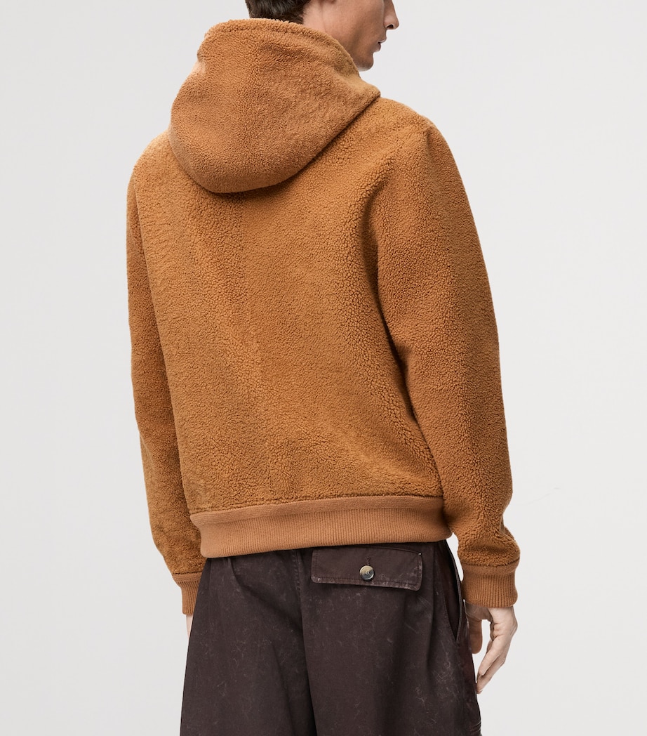 Shearling Reversible Hooded Jacket TAN Image 5