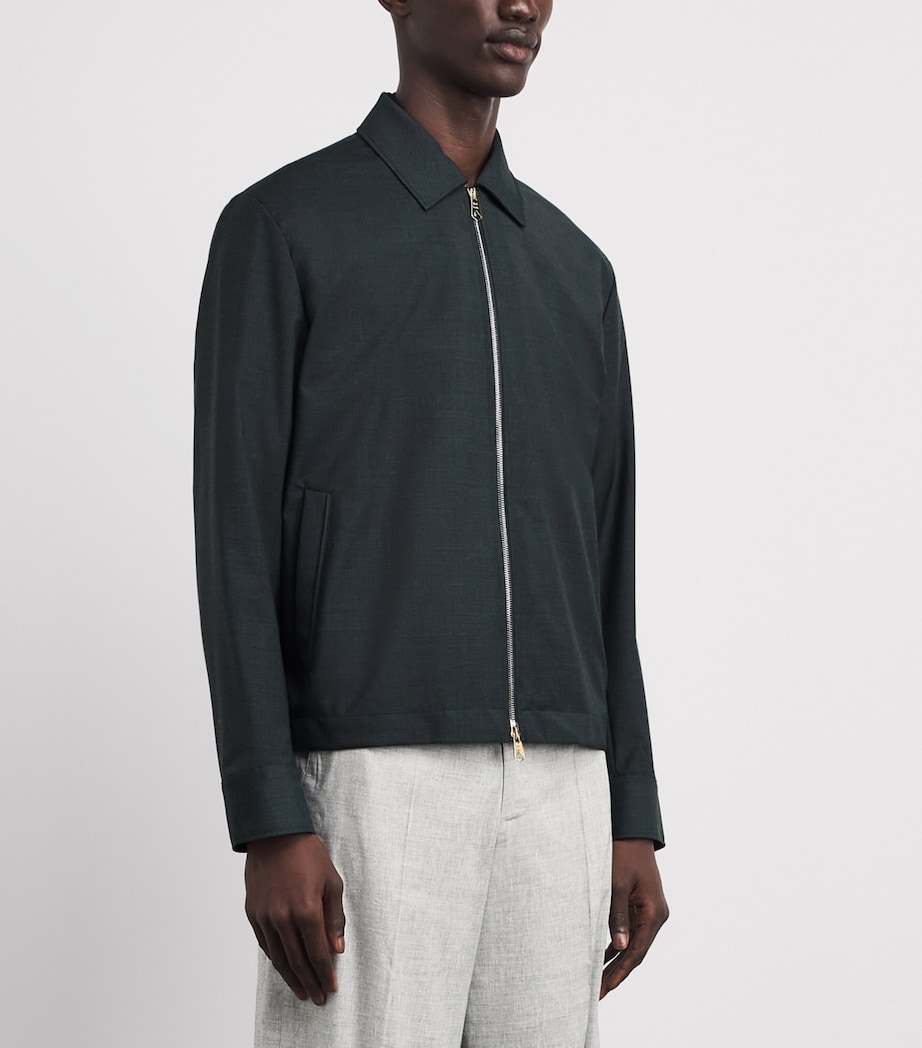 Paul Smith Mens Wool Harrington Jacket Dark Green Image 4