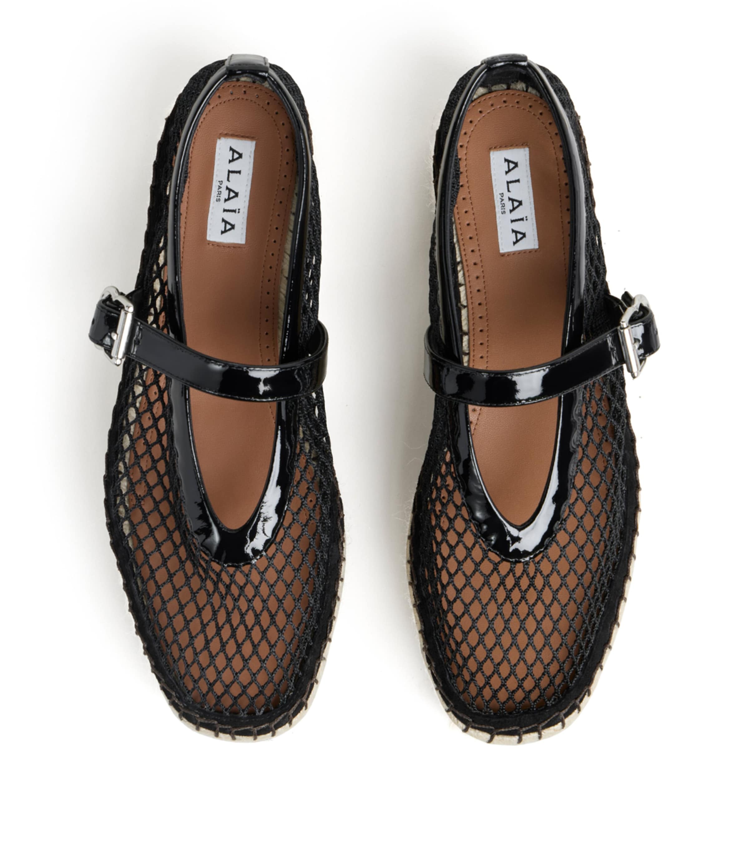 Alaïa Net Platform Espadrilles In Black
