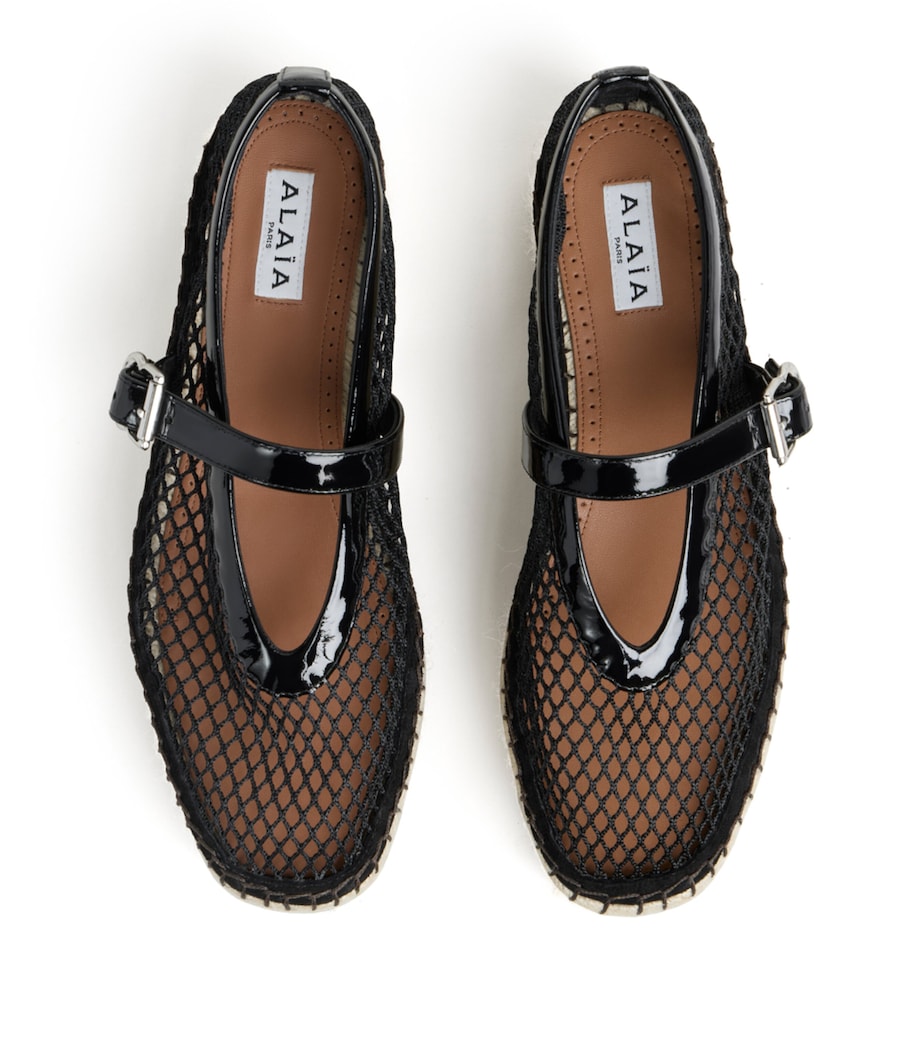 Alaïa Net Platform Espadrilles Black Image 2