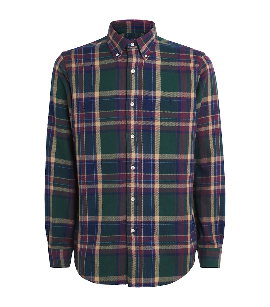 Polo Ralph Lauren Mens Flannel Plaid Shirt Frst Brgndy Mlt Image 1