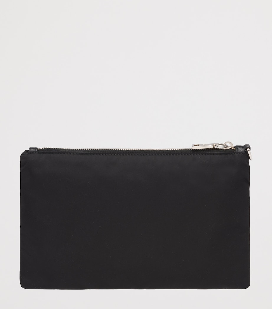 Re-Nylon and Saffiano Leather Wristlet Pouch F0002 Image 4