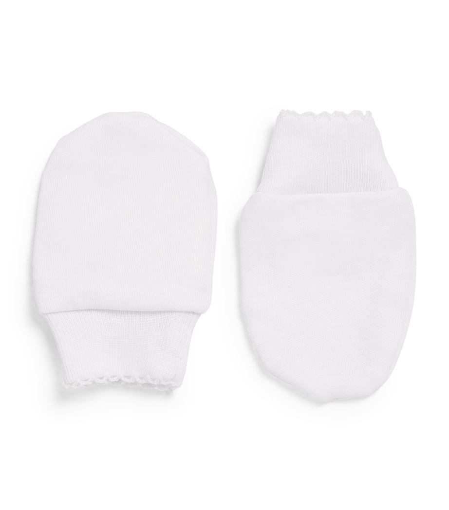 Pima Cotton Mittens K185 WHT/WHITE Image 1