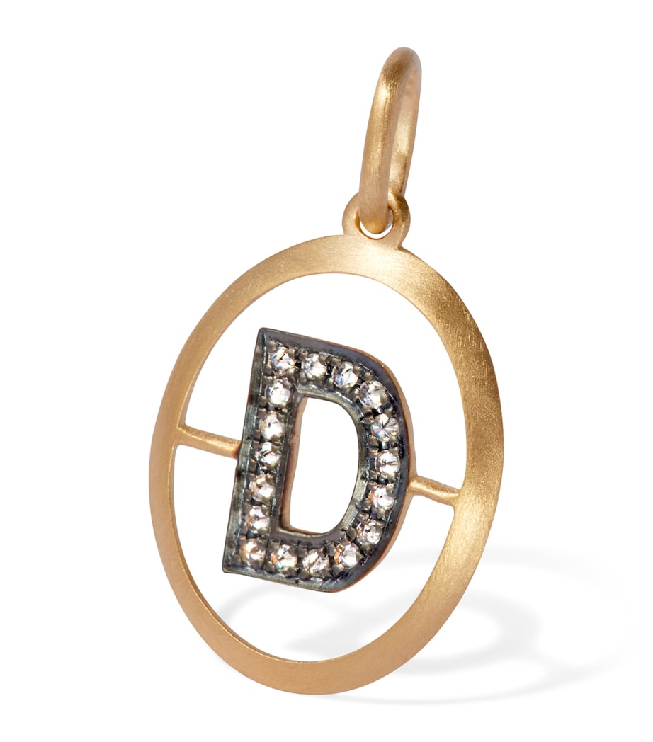 Yellow Gold and Diamond Initial D Pendant YELLOW GOLD Image 1