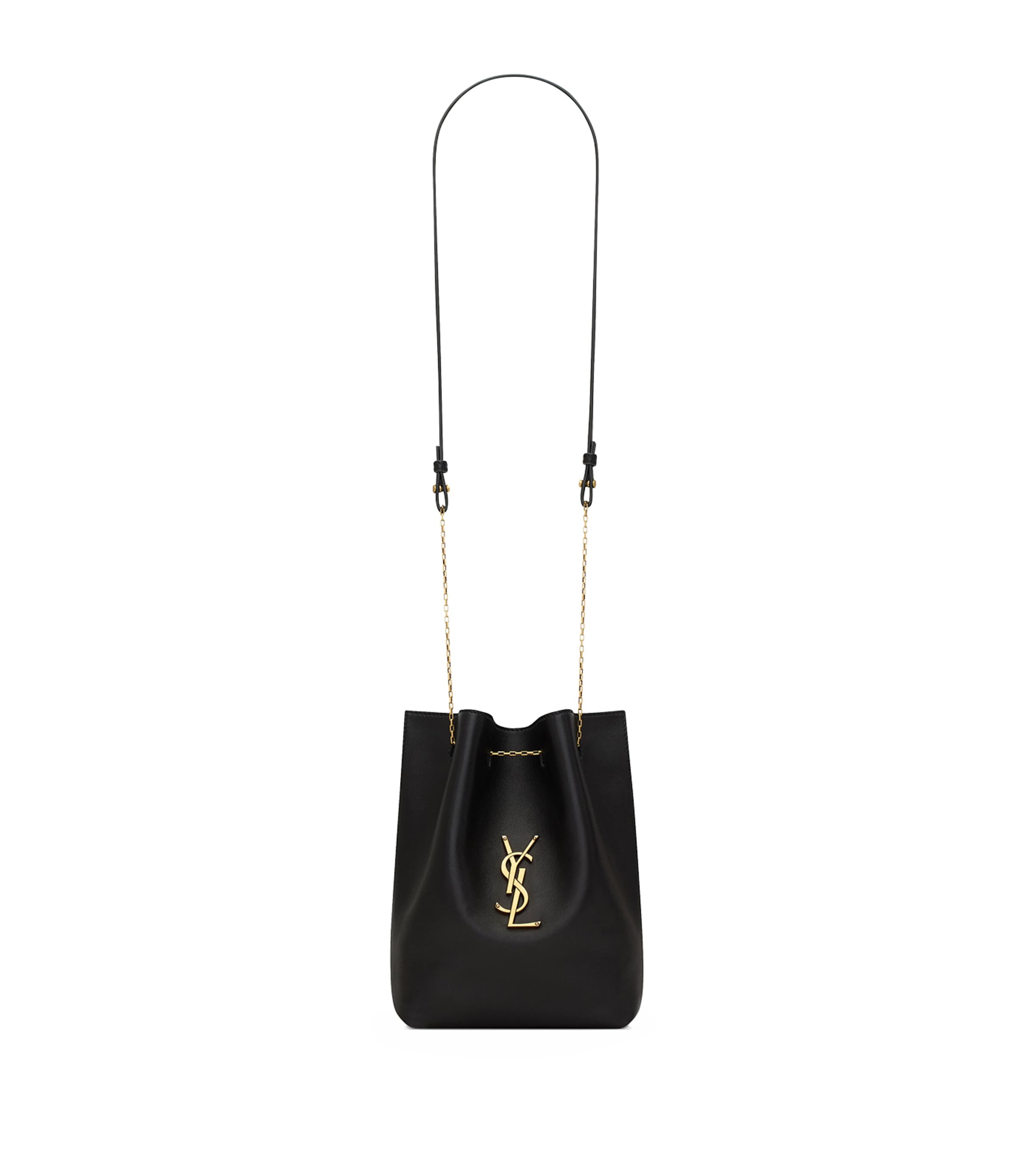 Saint Laurent Mini Lambskin Pouch In Black