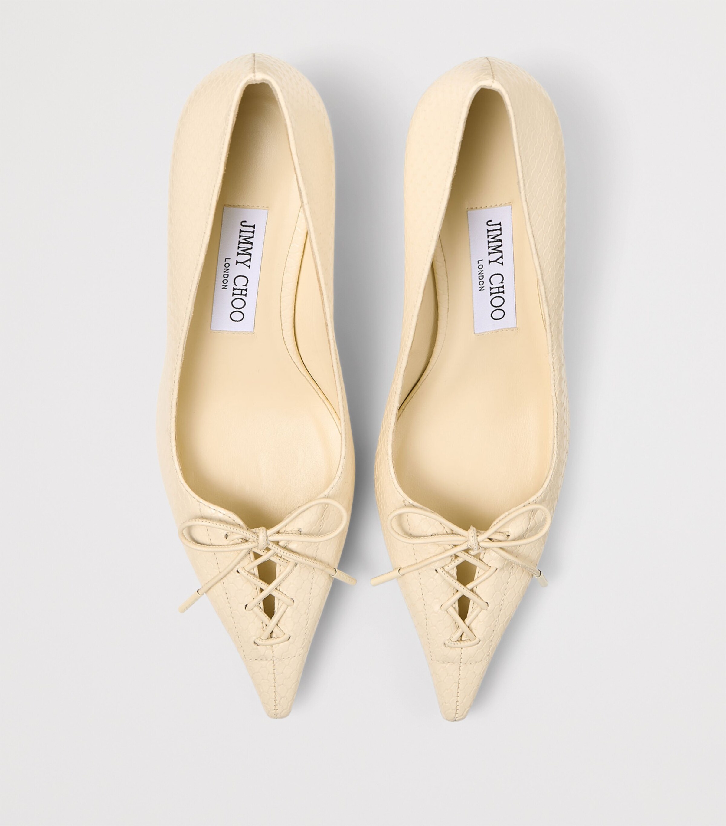 Jimmy Choo Scarlett 50 Leather Lace-Up Pumps Buttermilk Image 5